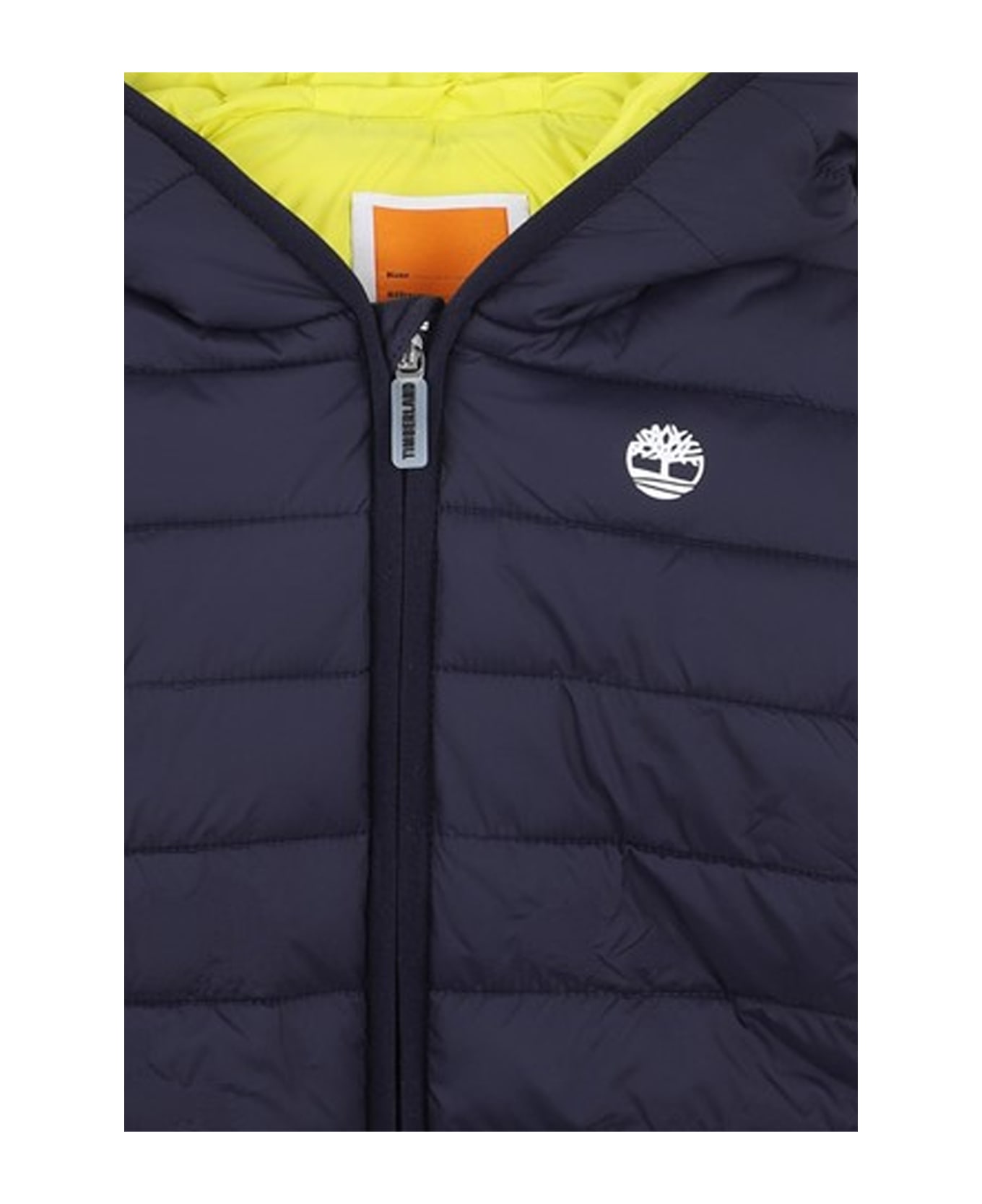 Timberland Blue Down Jacket For Baby Boy Wih Logo - Blue