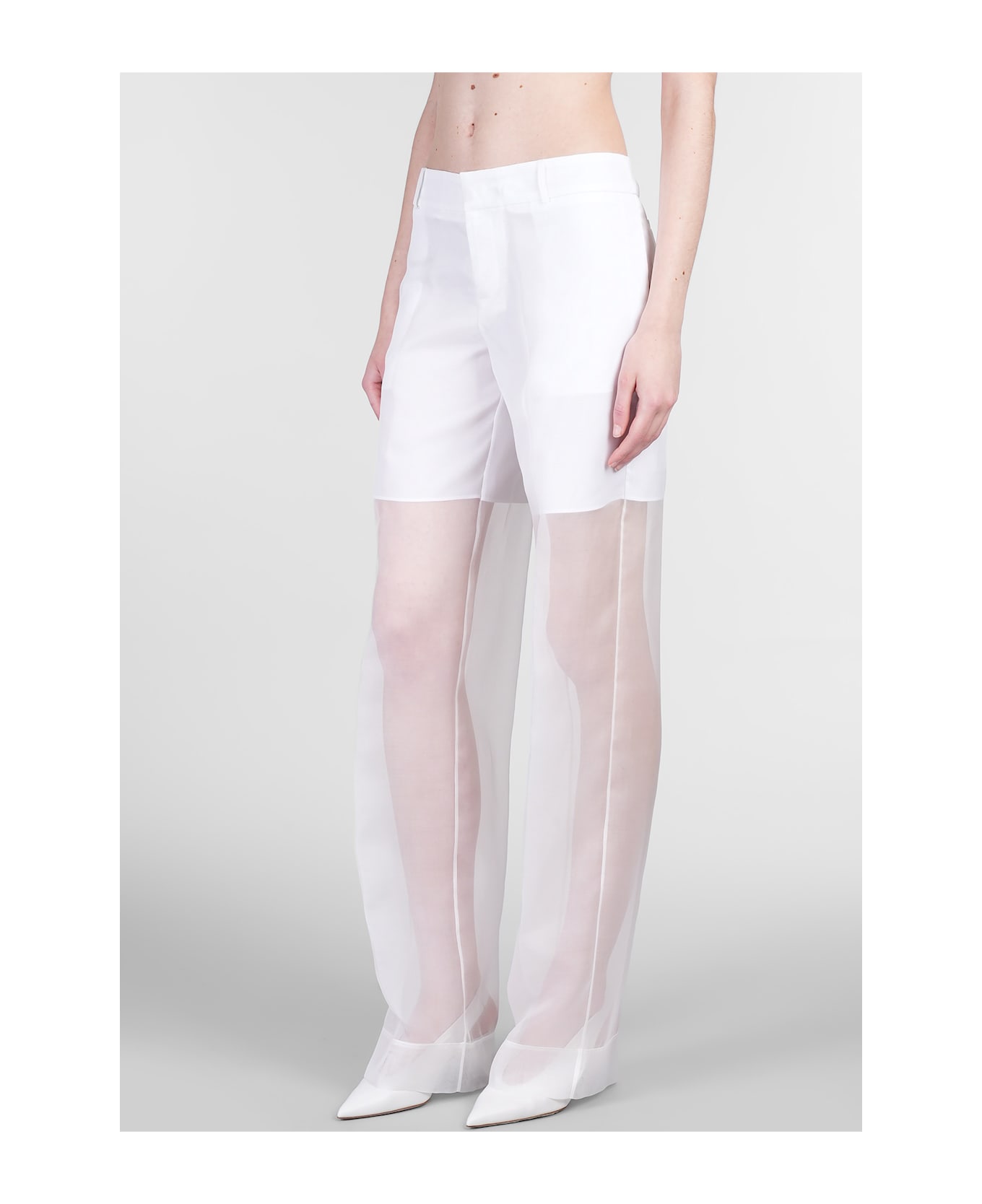 Del Core Pants In White Silk - white