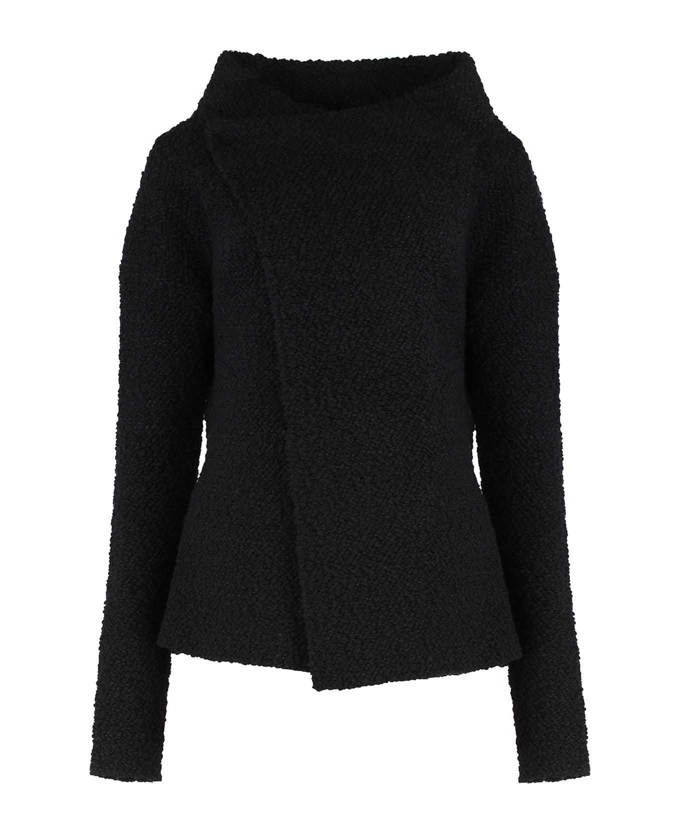 Alberta Ferretti Boucle Wool Sweater. - black