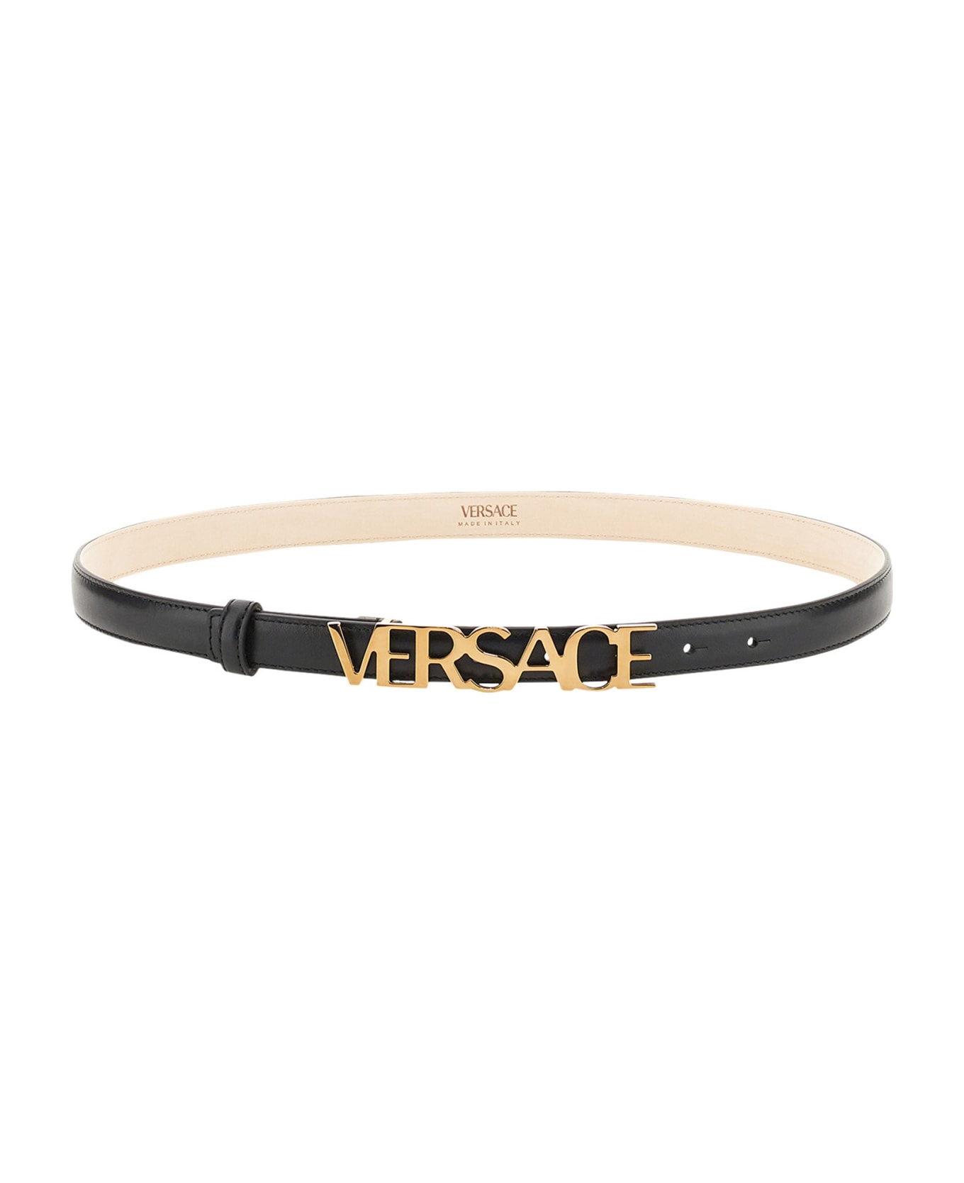 Shop VERSACE 2022-23FW Belts (10038731A048461B00R, 10038731A04846 1B00R,  10038731A04846, 10038 731A04846 1B00R, 10038 731A04846, BLACK LEATHER BELT)  by CiaoItalia