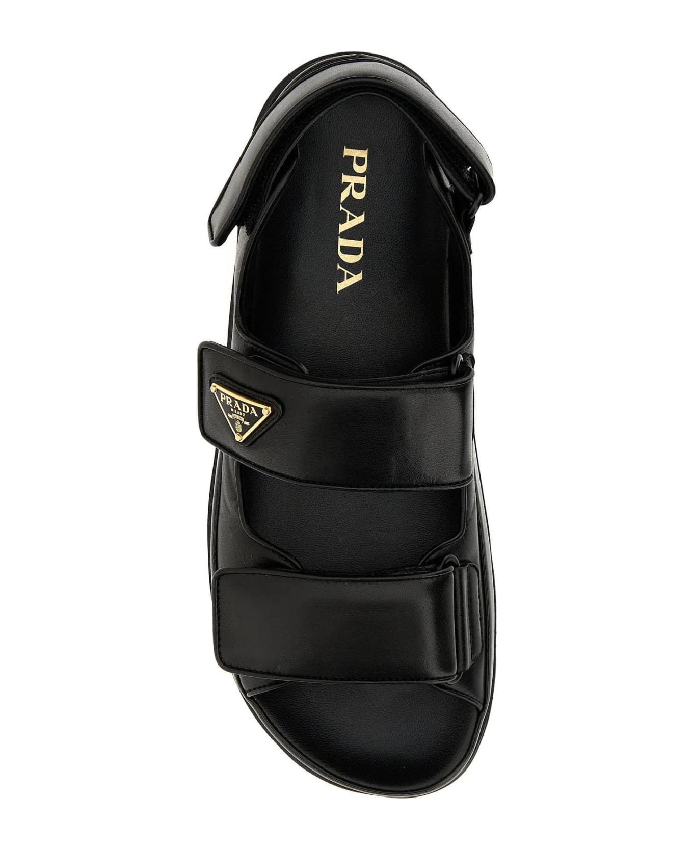 Prada Black Nappa Leather Sandals - Black