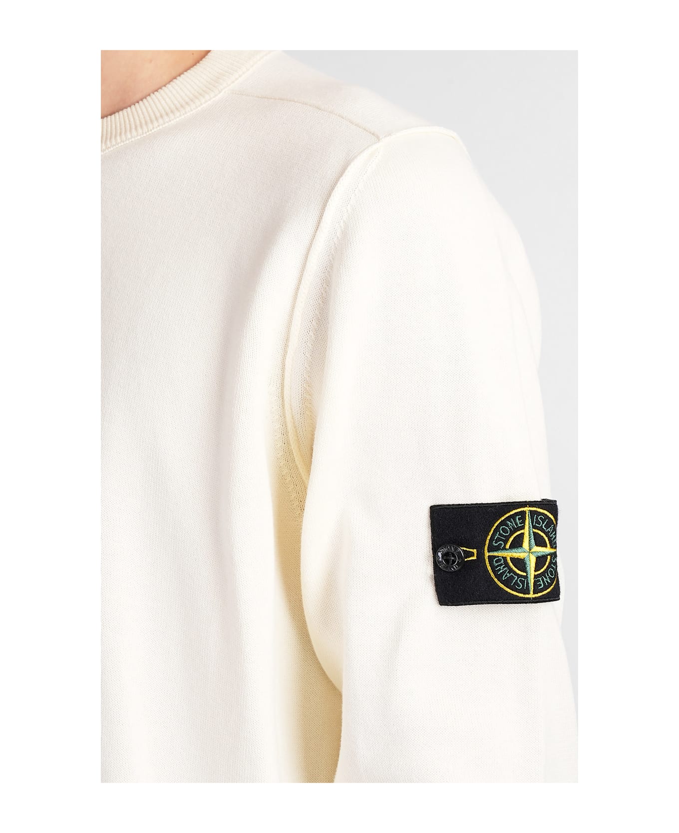 Stone Island Compass Patch Crewneck Jumper - Ivory