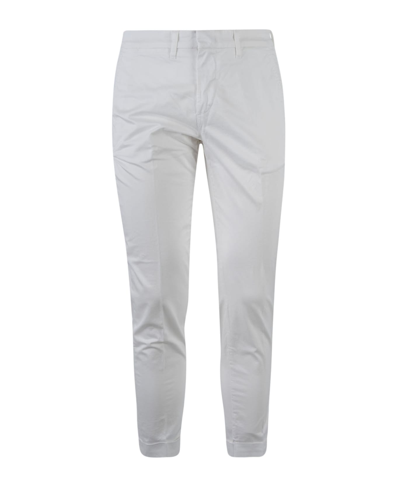 Fay Regular Fit Plain Trousers Fay - WHITE ボトムス