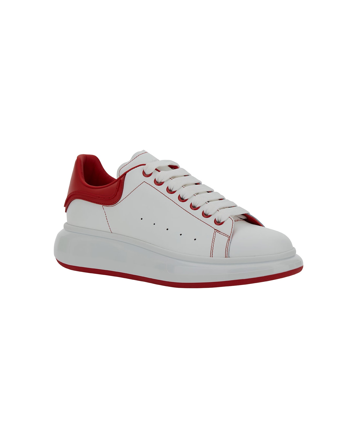 Alexander McQueen White Low Top Sneakers With Oversized Platform In Leather Man - Multicolor