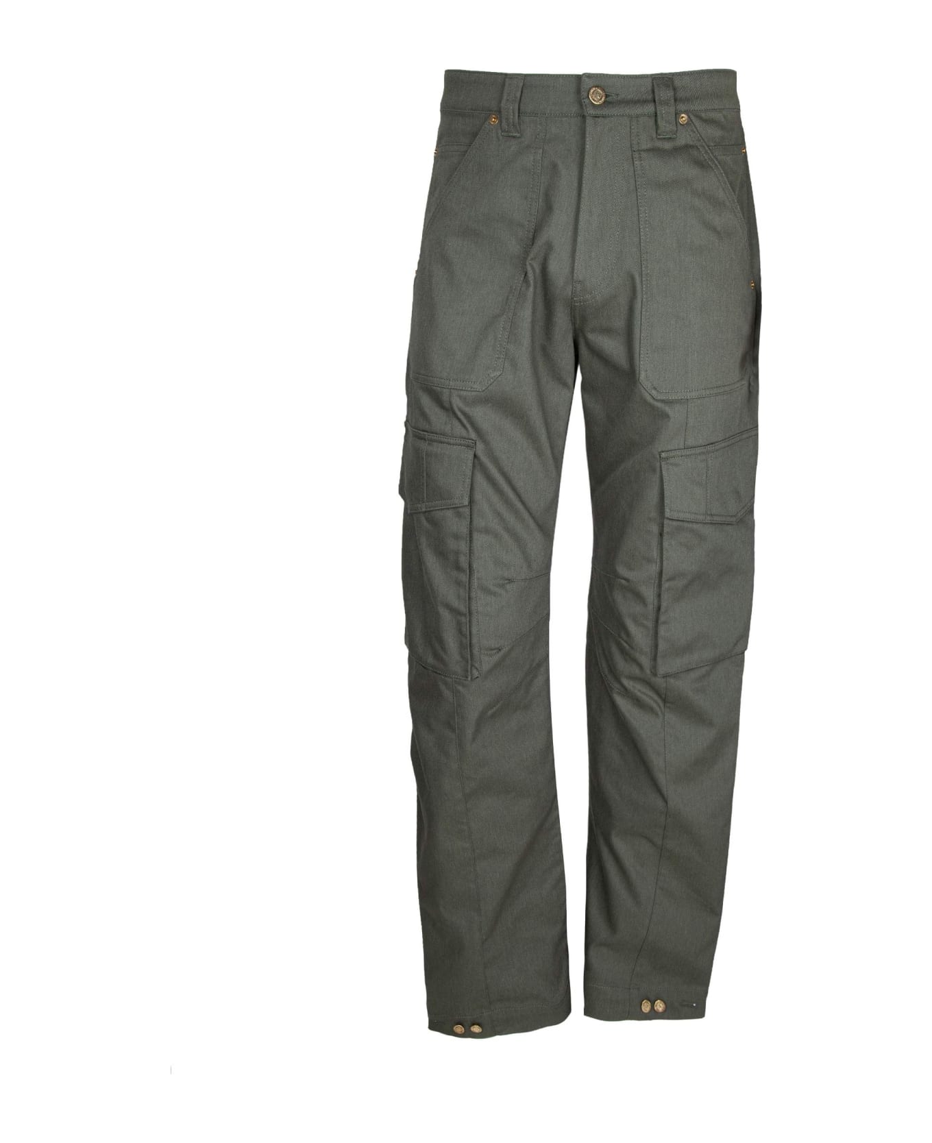 Golden Goose Green Cotton Cargo Pants - IVY GREEN