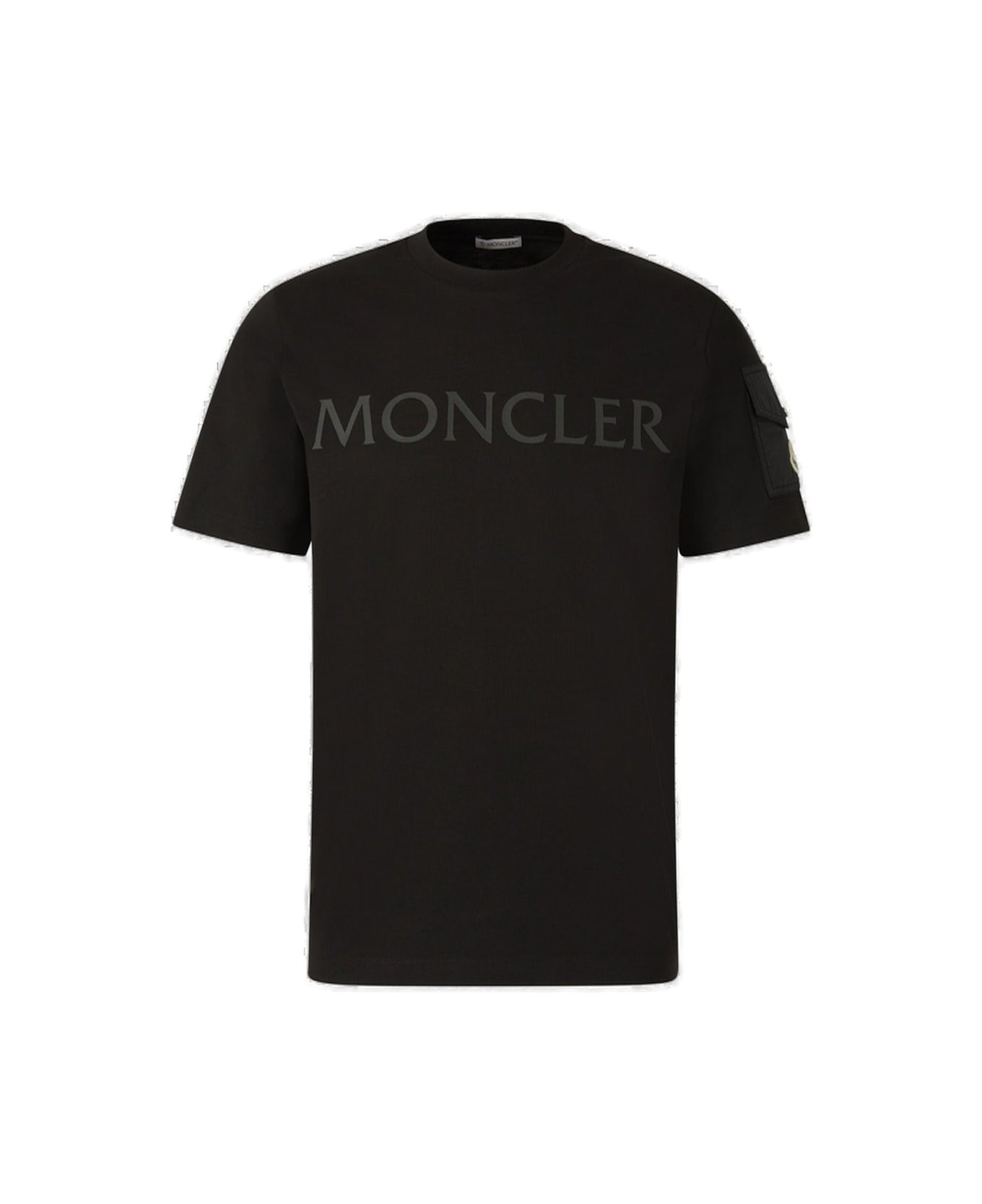 Moncler Logo Printed Crewneck T-shirt - Black