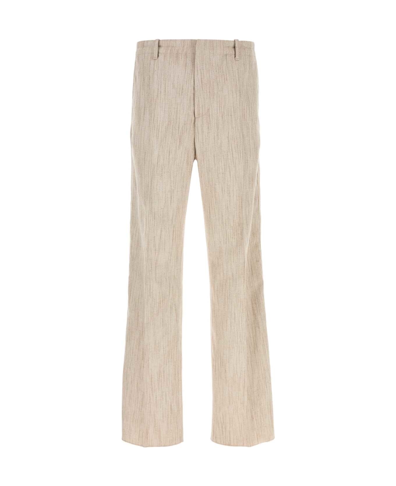 Bottega Veneta Melange Sand Viscose Blend Pant - GREYPUTTY