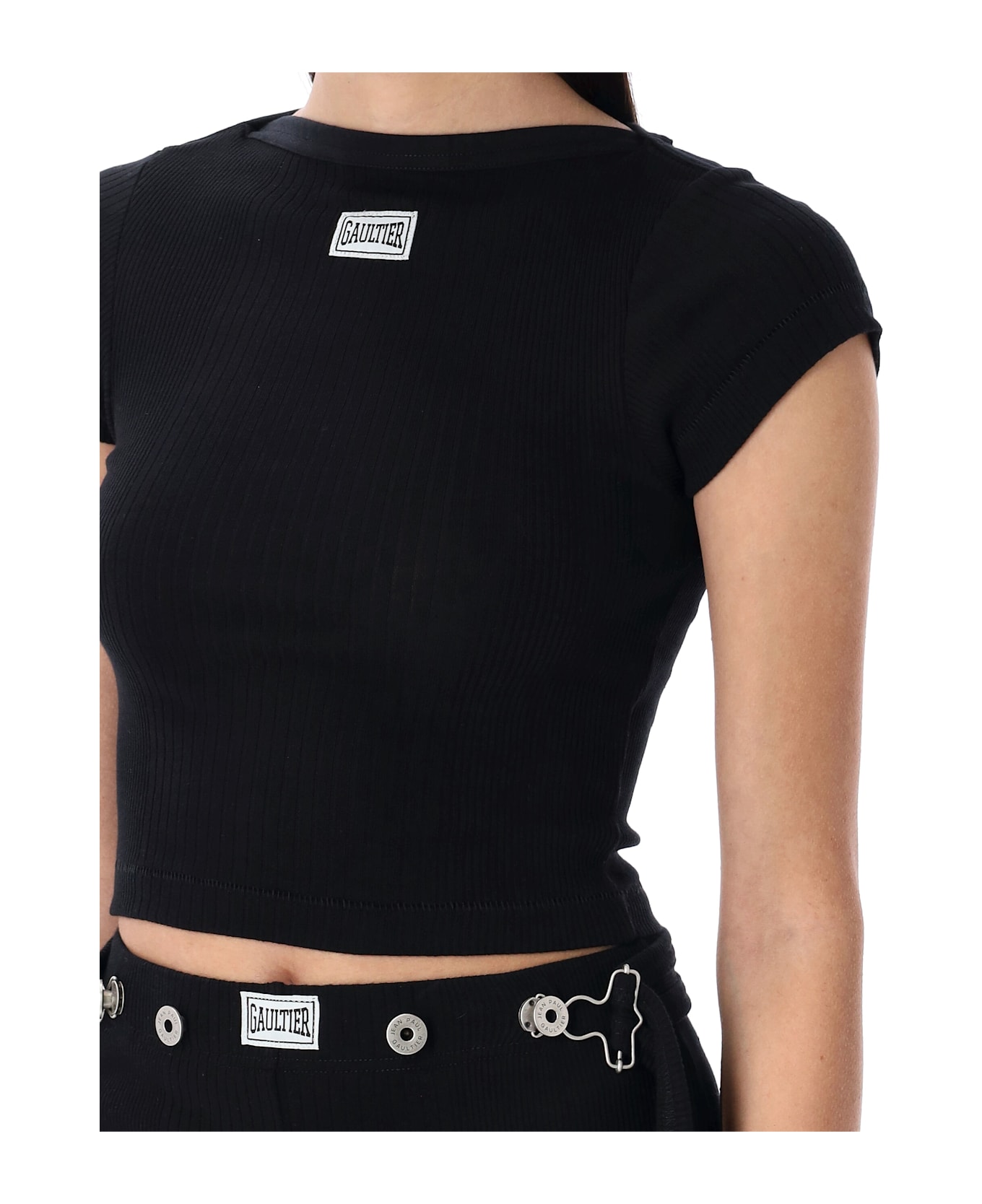 Jean Paul Gaultier The White Patch T-shirt - BLACK