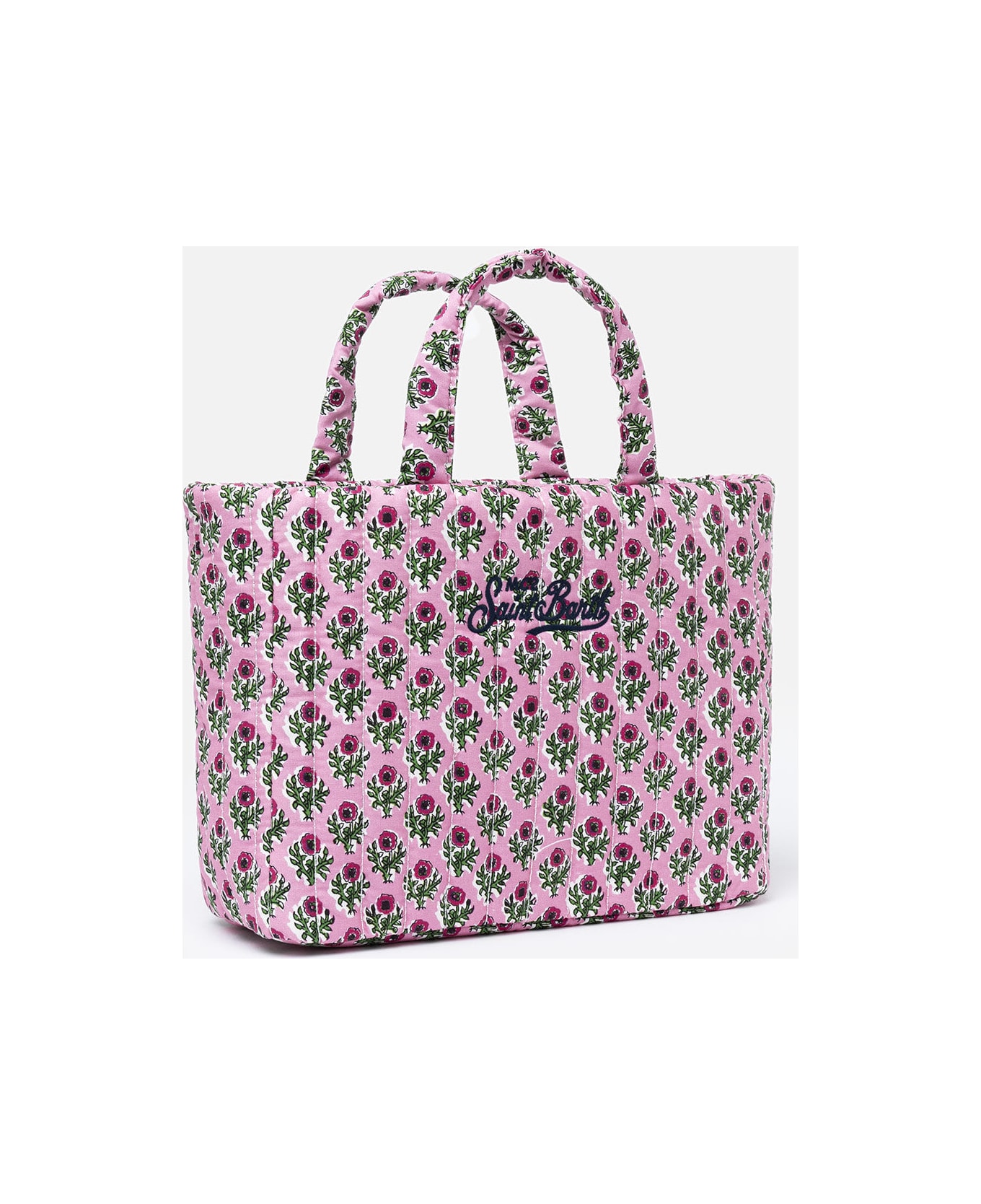 MC2 Saint Barth Pink Flower Quilted Soft Tote Mid Bag - PINK