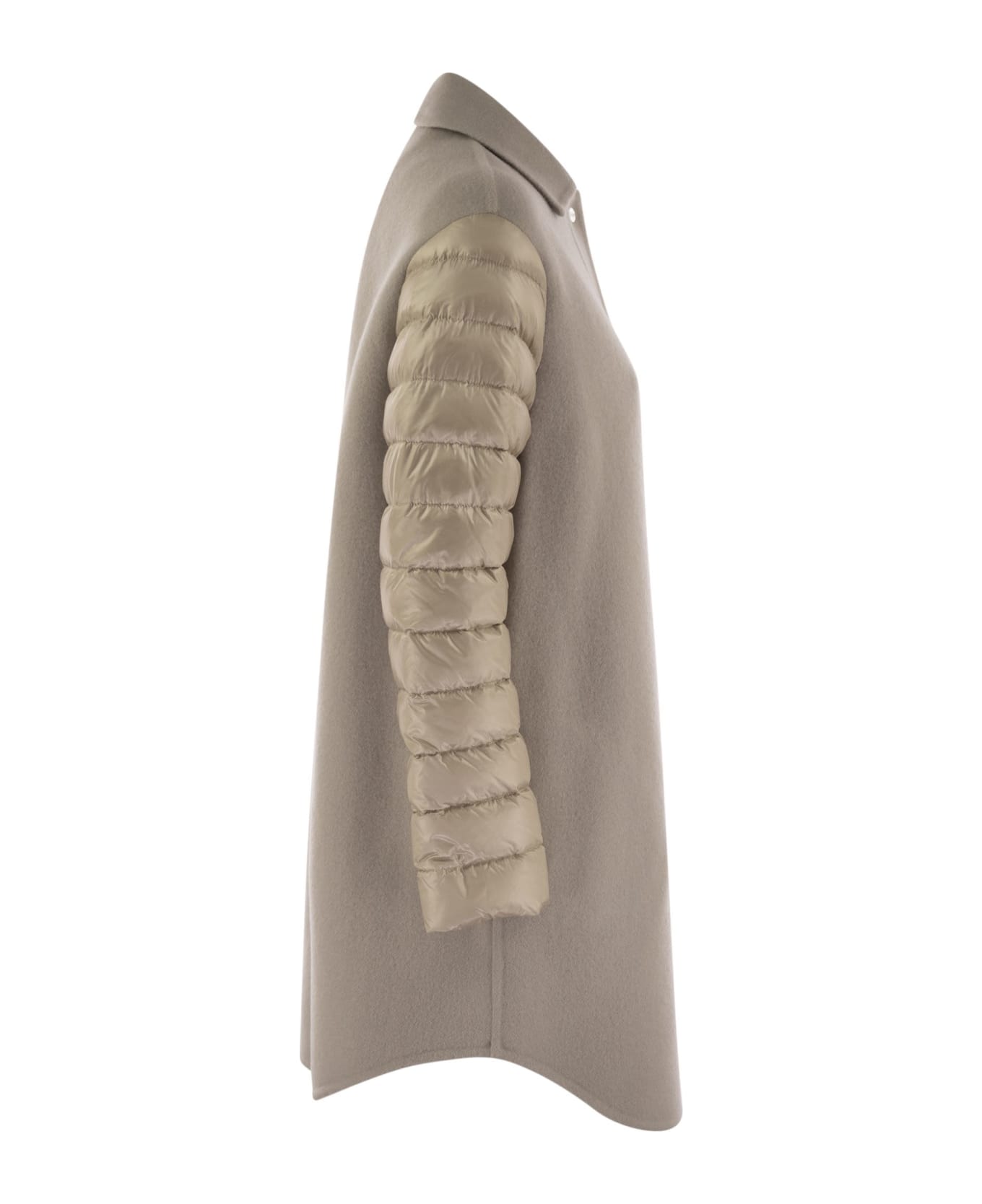 Herno Coat With Down Sleeves - Beige