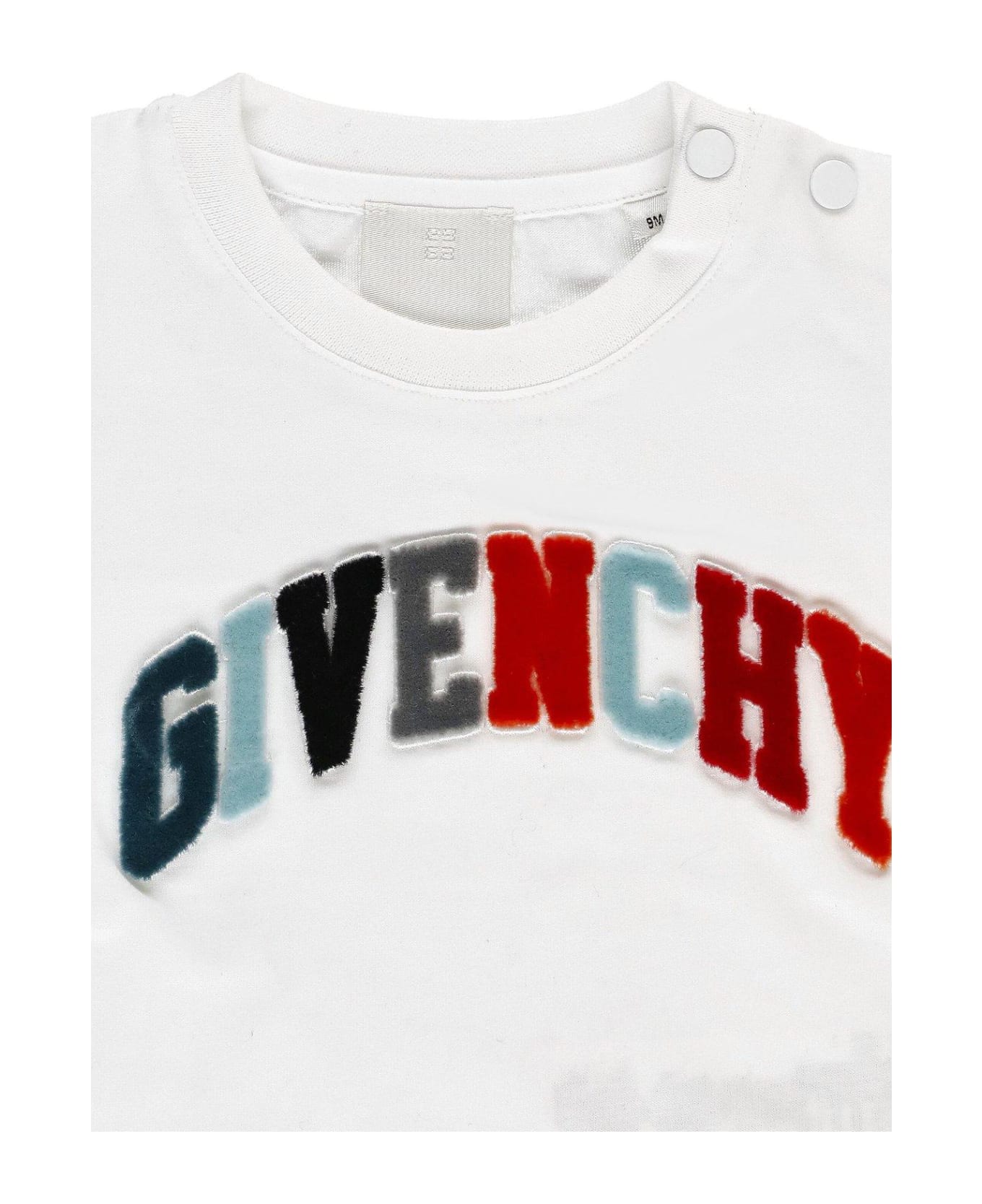 Givenchy Logo Flocked Crewneck T-shirt - WHITE Tシャツ＆ポロシャツ