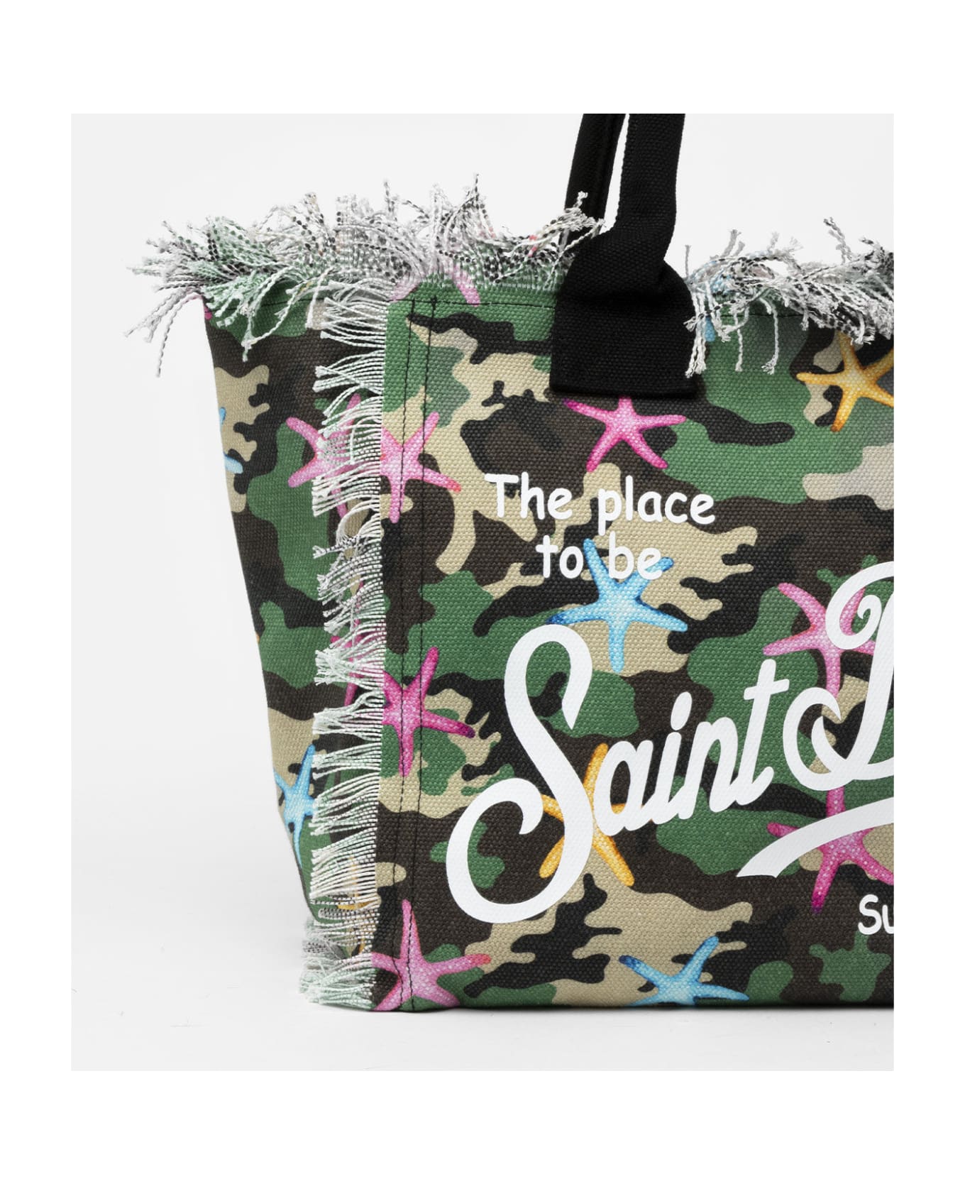 MC2 Saint Barth Camouflage Starfish Cotton Canvas Vanity Tote Bag - GREEN