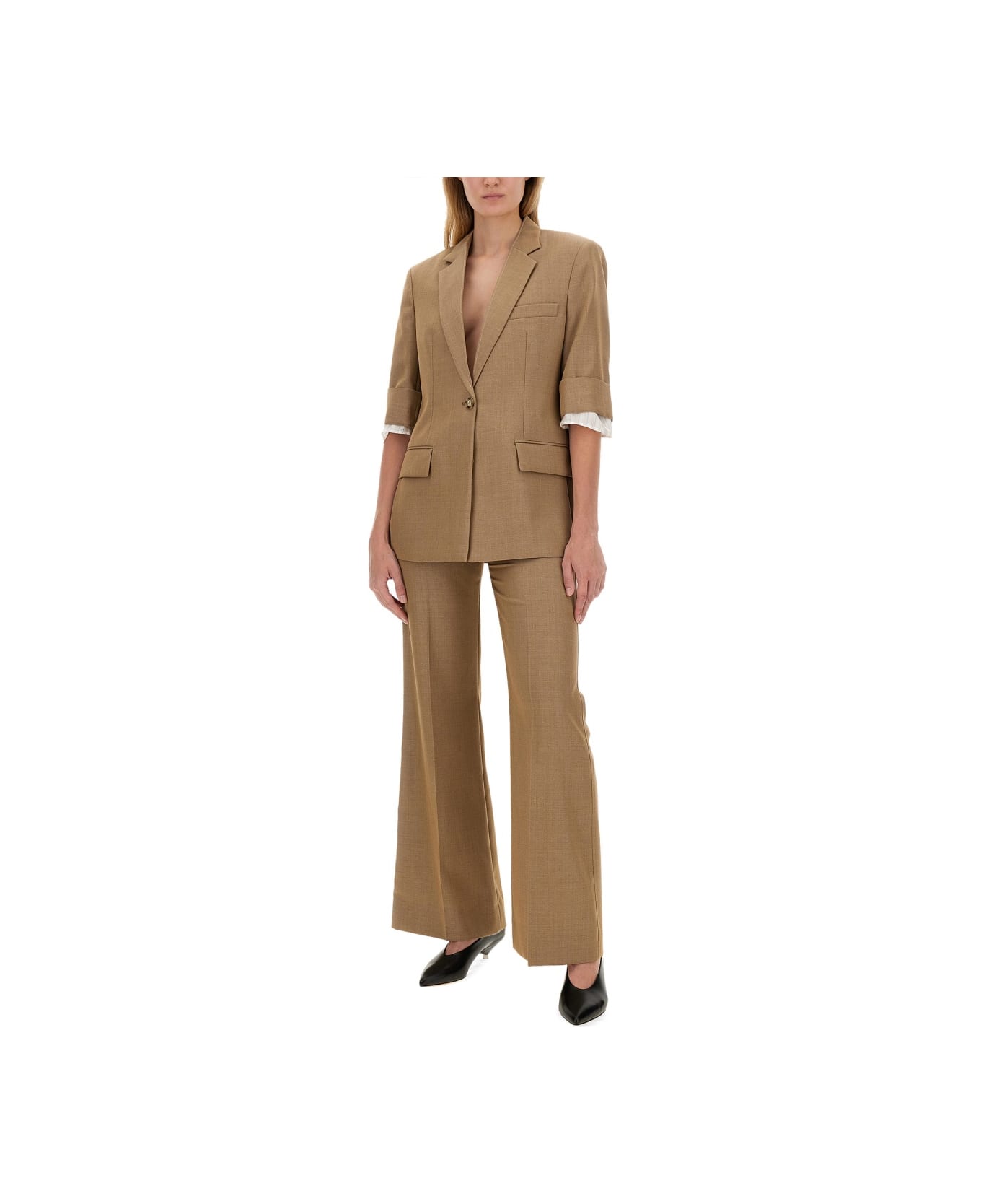 Victoria Beckham Single-breasted Jacket - BEIGE