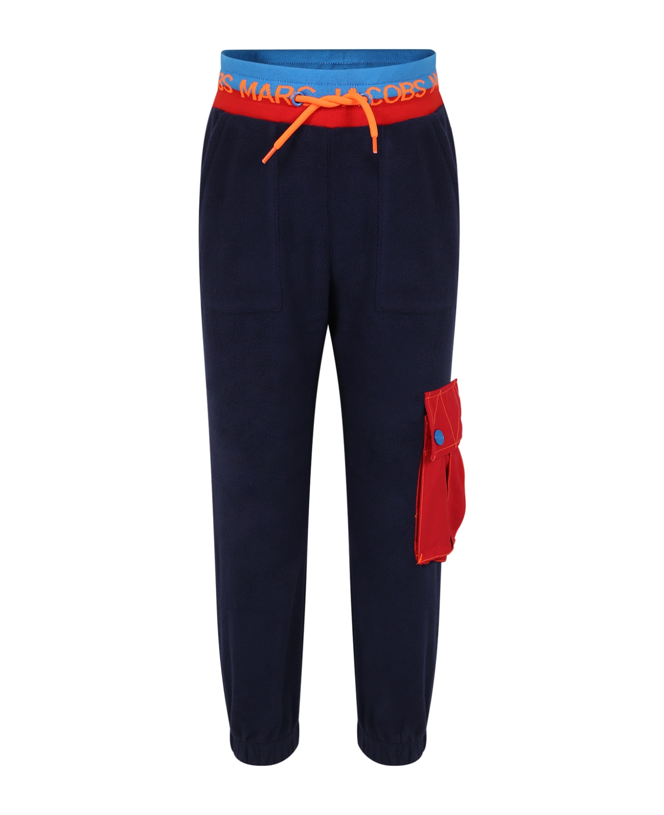 Little Marc Jacobs Blue Tracksuit Trousers For Boy With Logo - T Marine