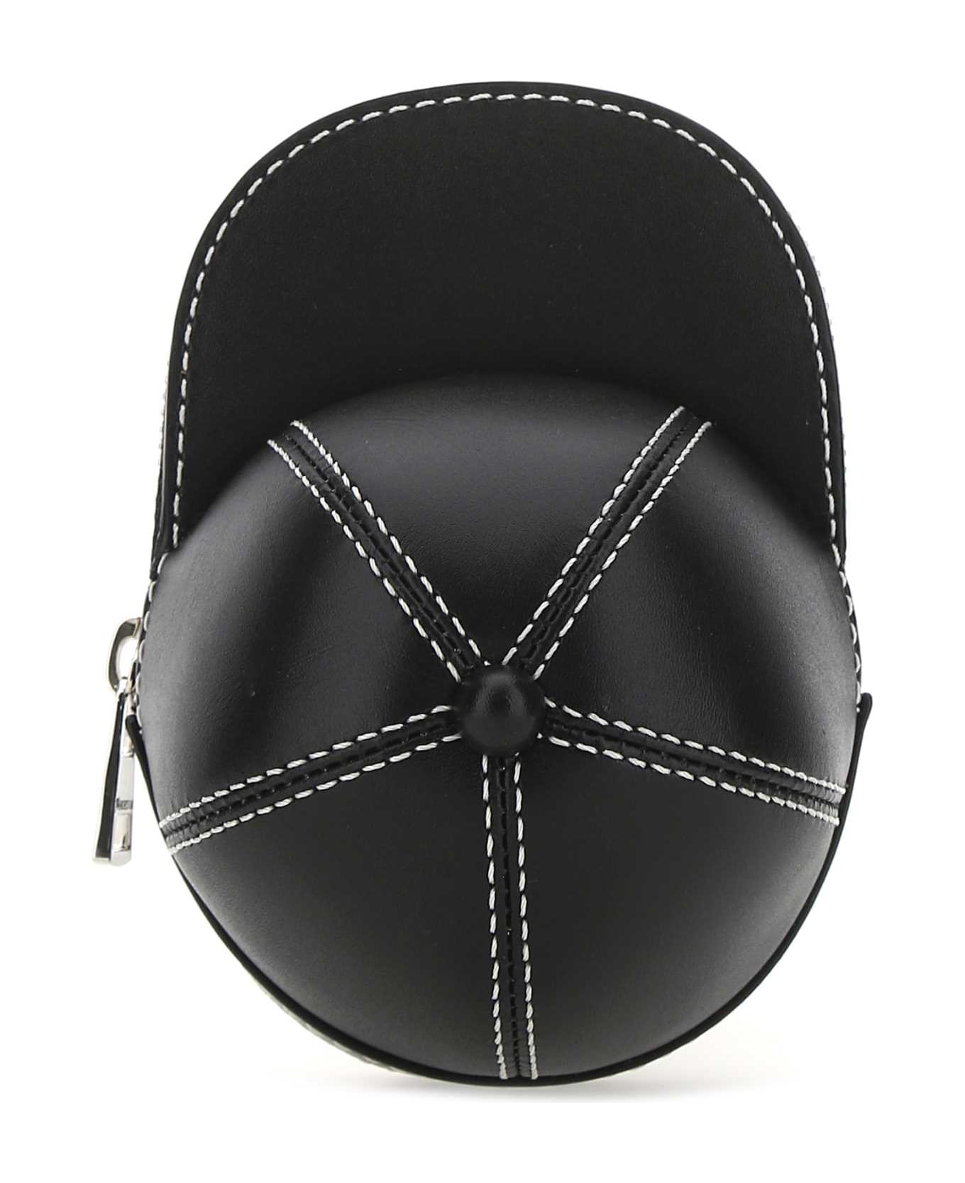 J.W. Anderson Black Leather Mini Cap Crossbody Bag - Black