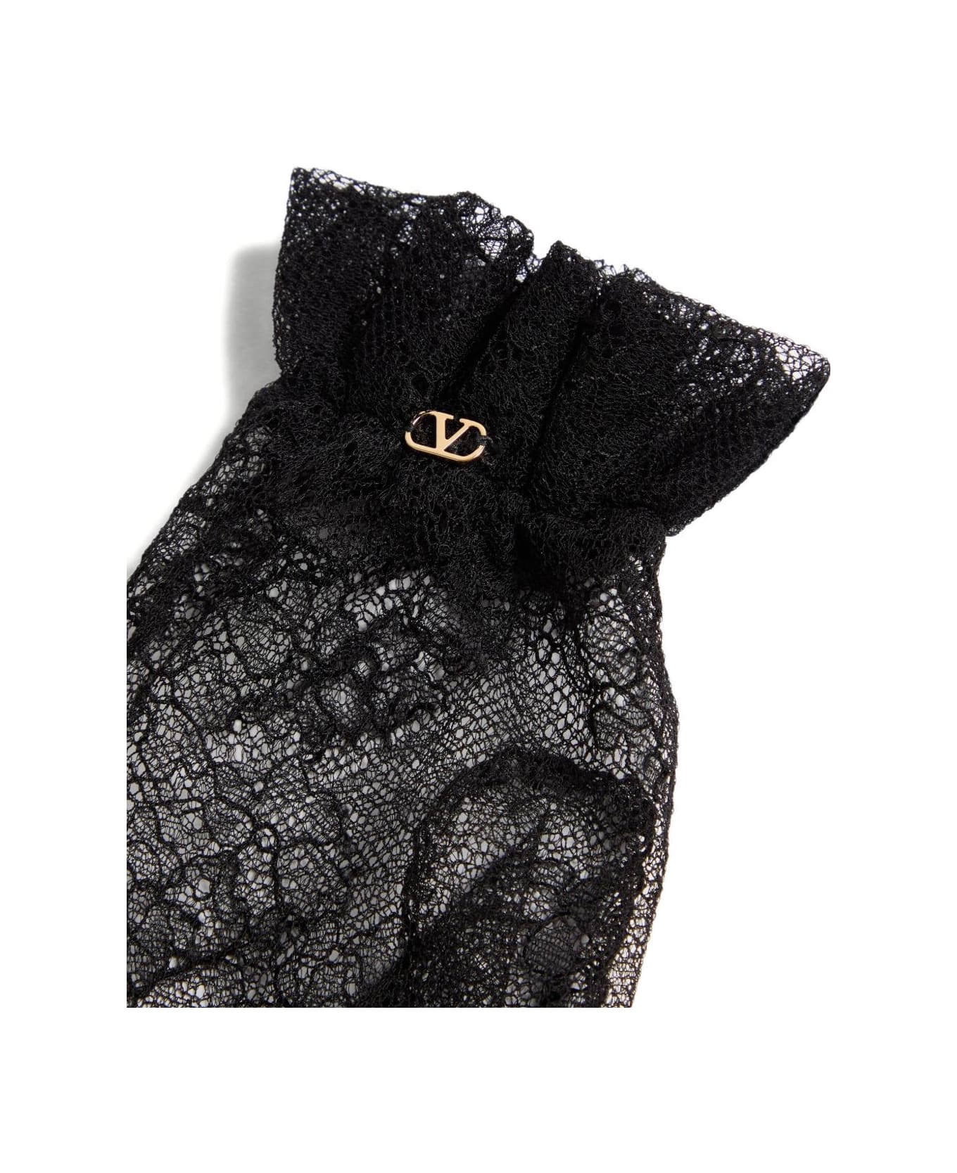Valentino Garavani Vlogo Lace Gloves - Black