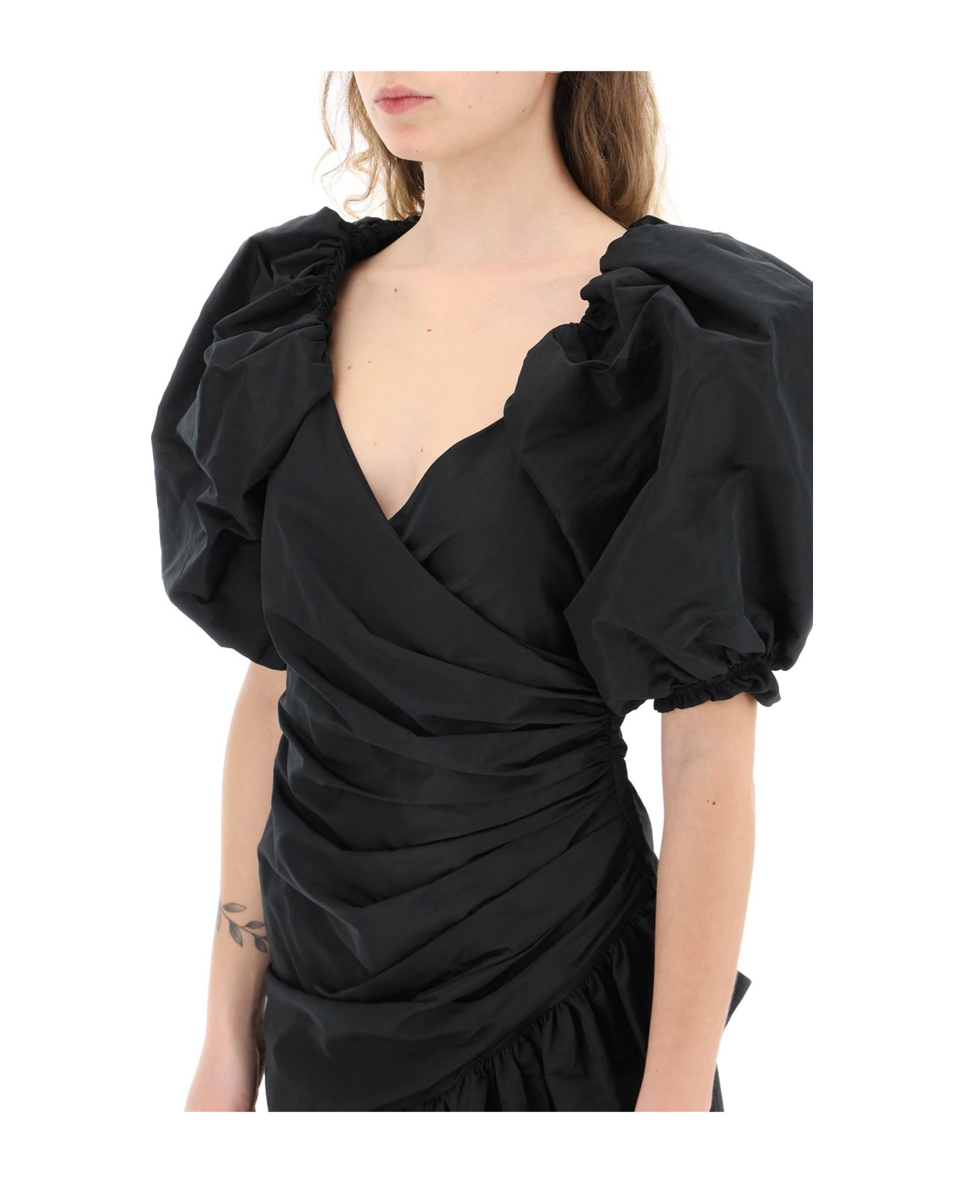 MSGM Draped Mini Dress - BLACK (Black) ワンピース＆ドレス