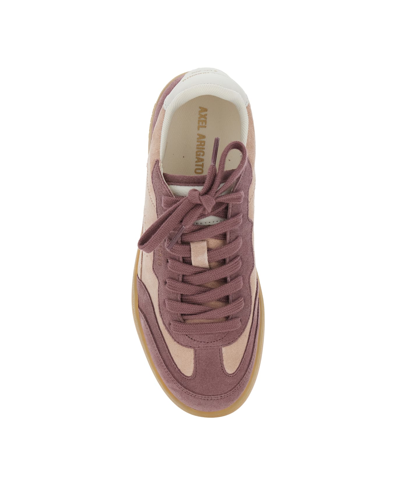 Axel Arigato 'dice T-toe' Pink Low Top Sneakers With Contrasting Heel With Logo Lettering In Suede Woman - Pink スニーカー
