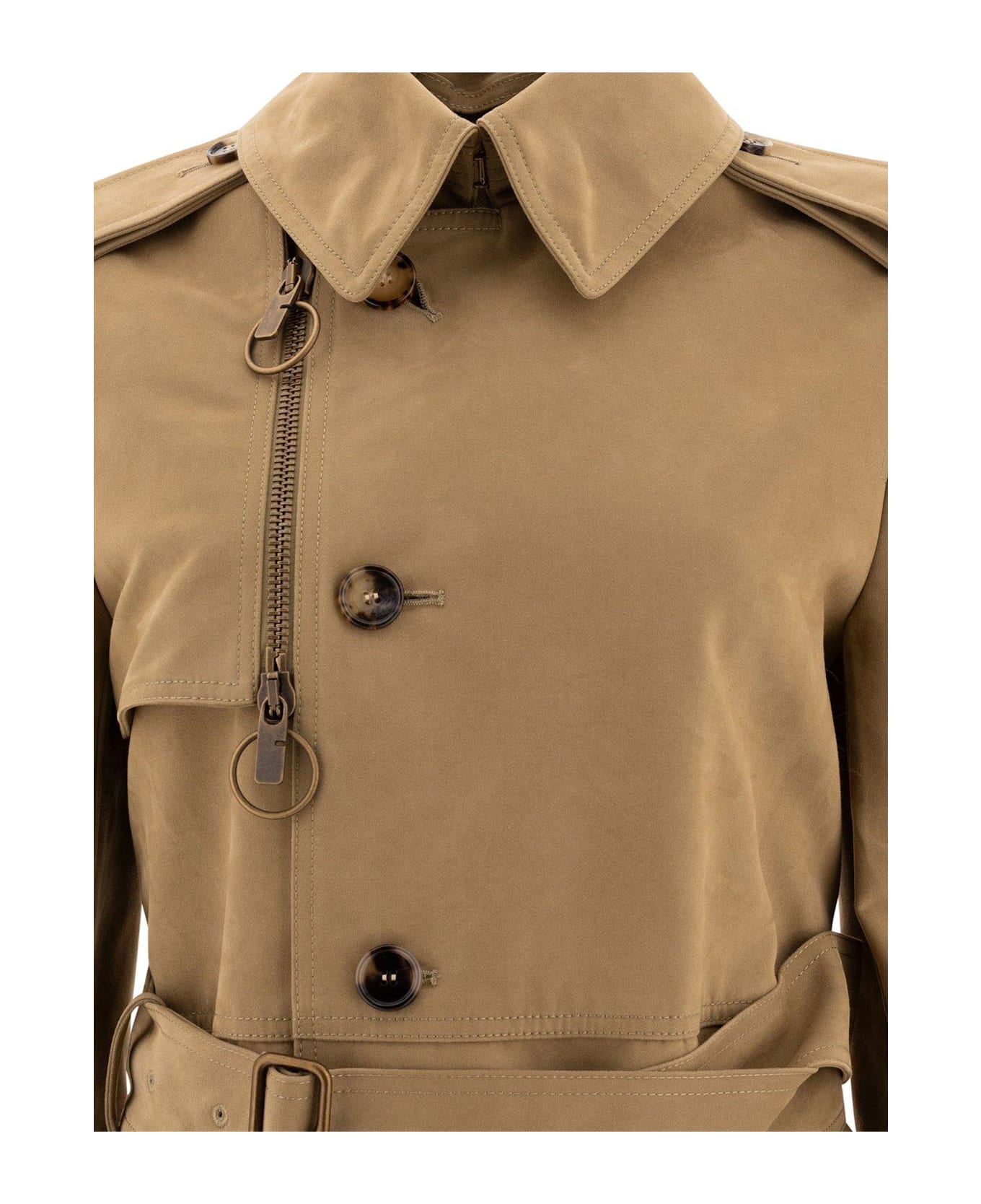 Burberry Cuff-detailed Belted Waist Coat - MOUNTAIN