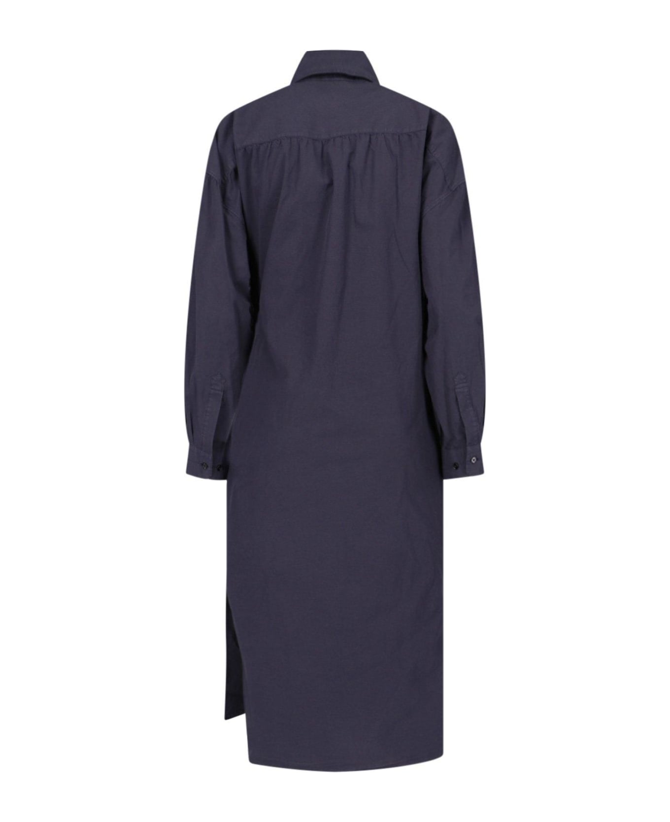 Lemaire Long Sleeved Wrapped Midi Dress - BLUE