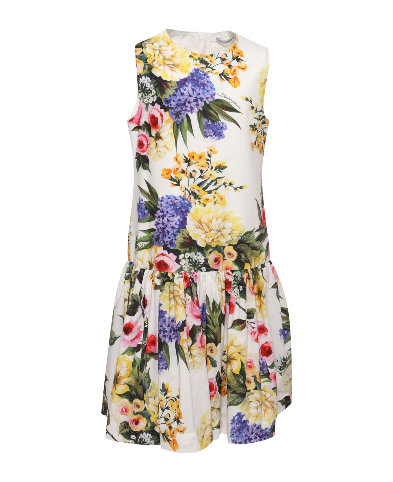Dolce & Gabbana D&g Floral Dress For Girls - GREEN