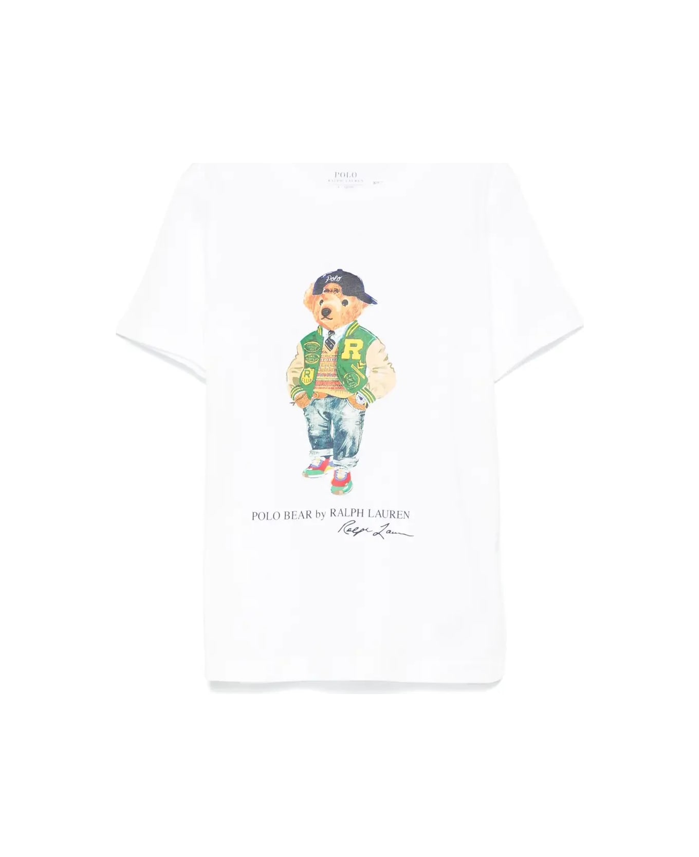 Polo Ralph Lauren Polo Bear T-shirt In White Cotton Jersey - White