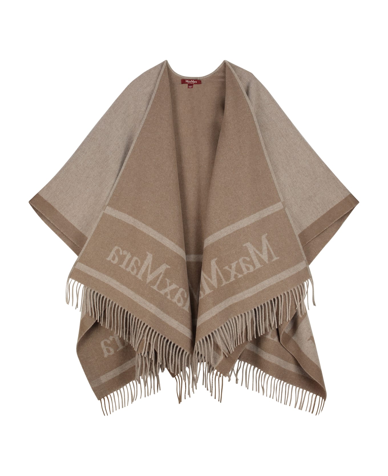 Max Mara Studio Hildestd Wool Cape - Beige