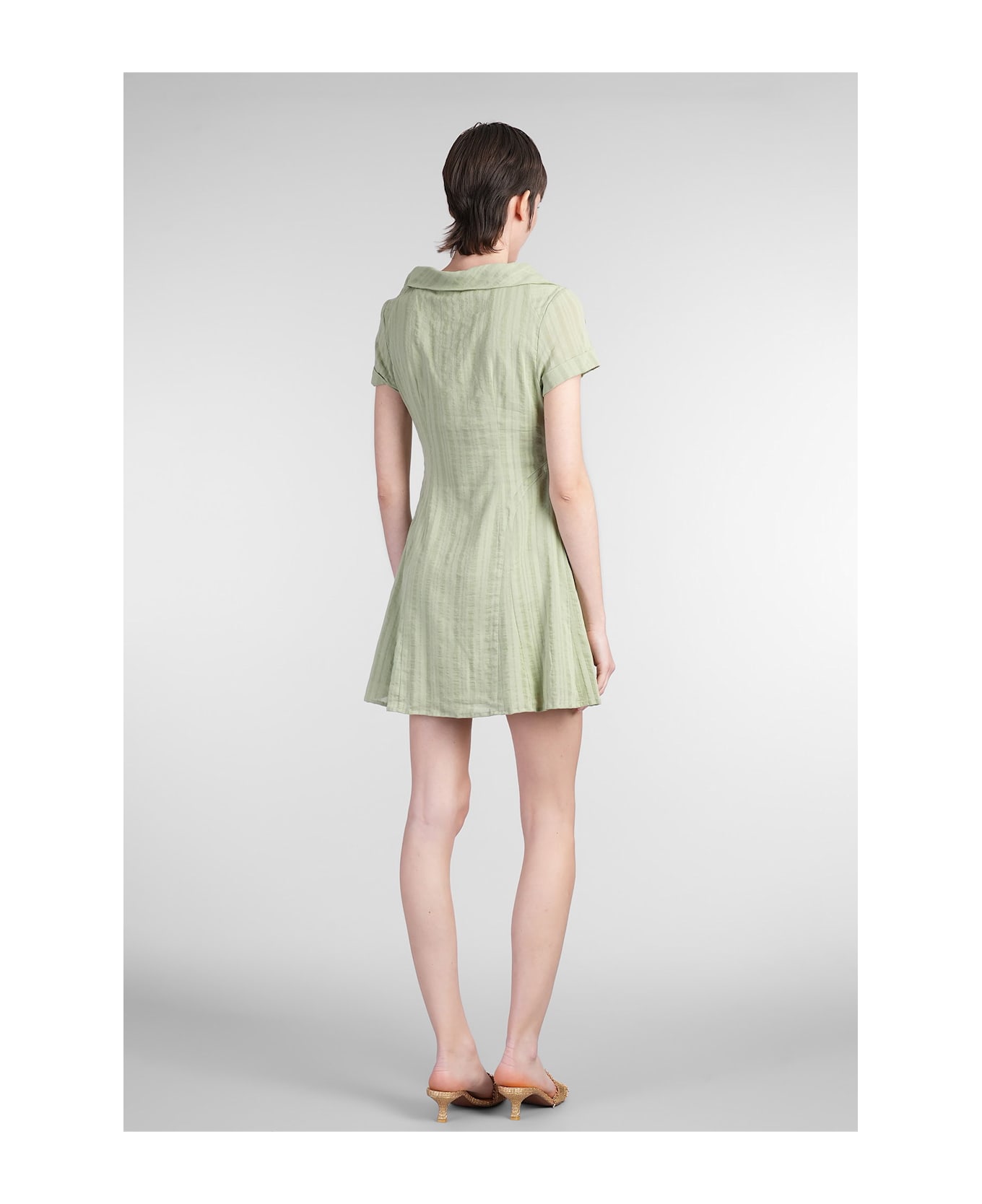Cult Gaia Alix Mini Dress In Green Cotton - green