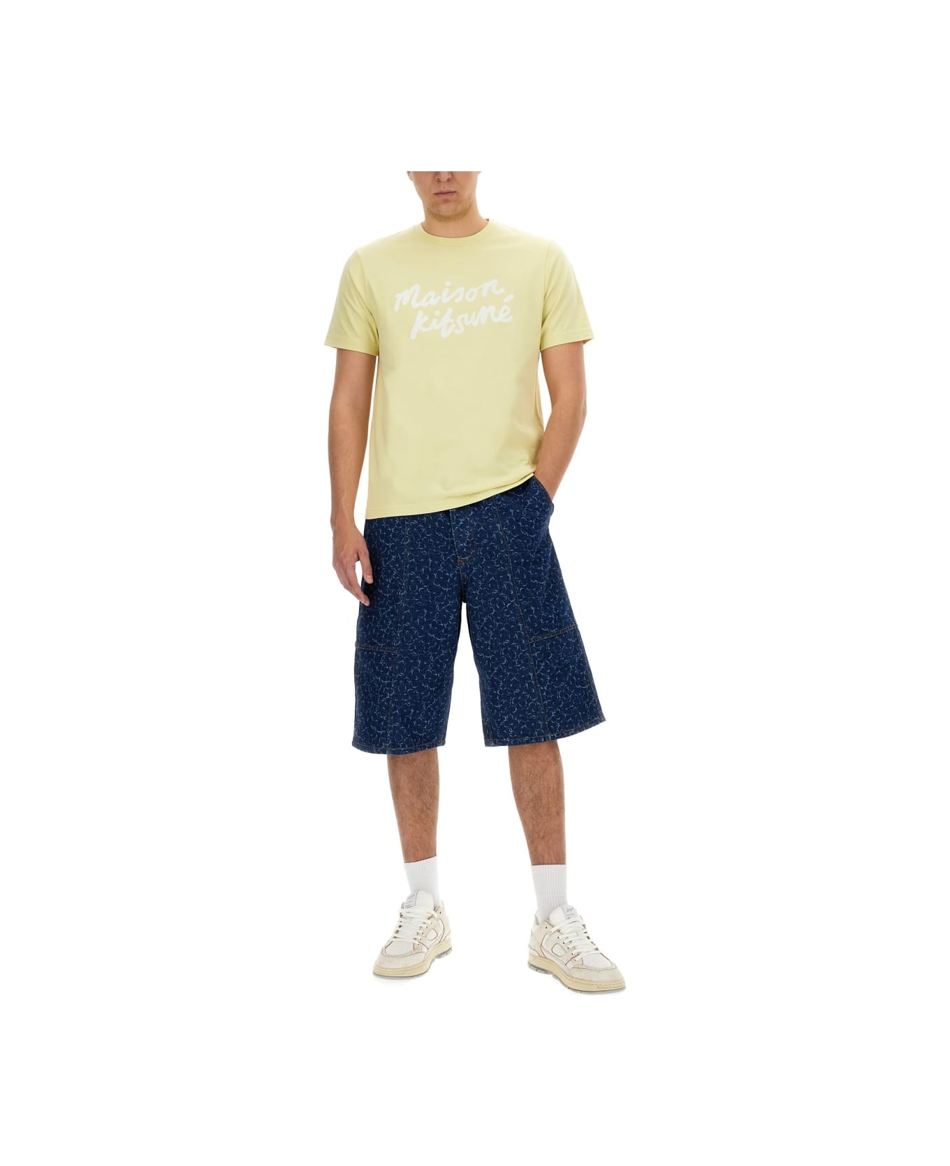 Maison Kitsuné T-shirt With Logo - BEIGE