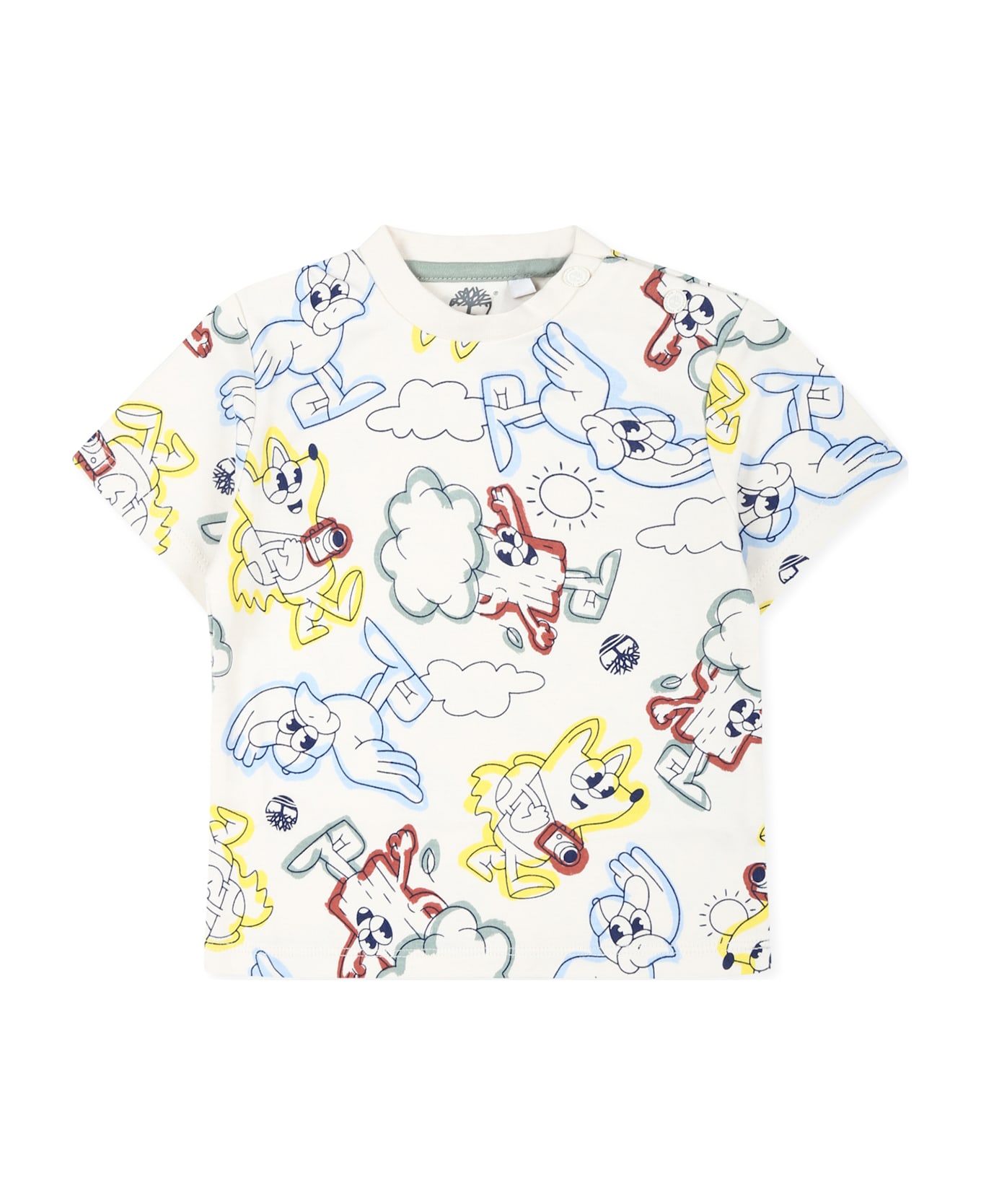 Timberland Ivory T-shirt For Baby Boy With Print - Ivory