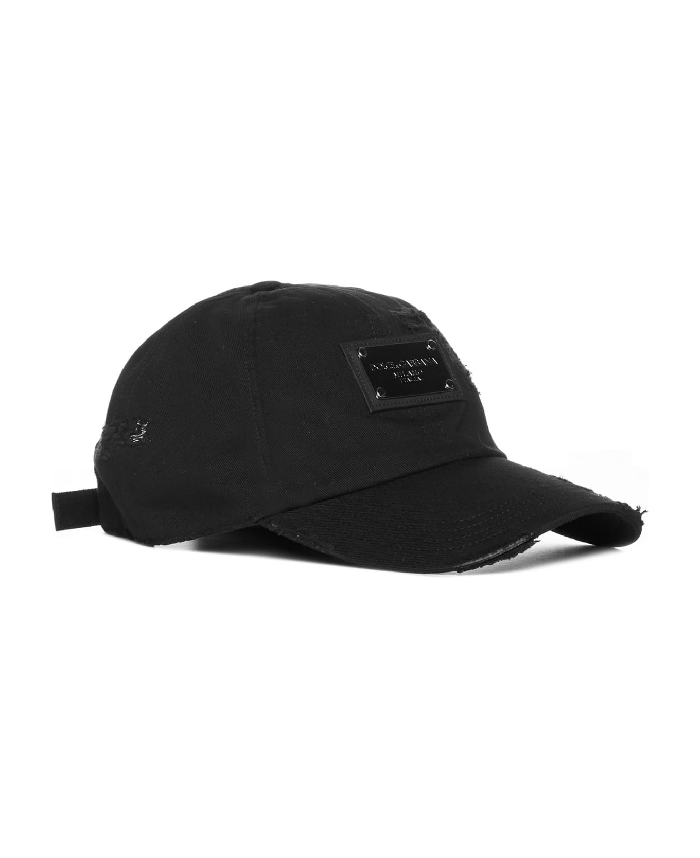 Dolce & Gabbana Baseball Cap With Logo Plaque - black