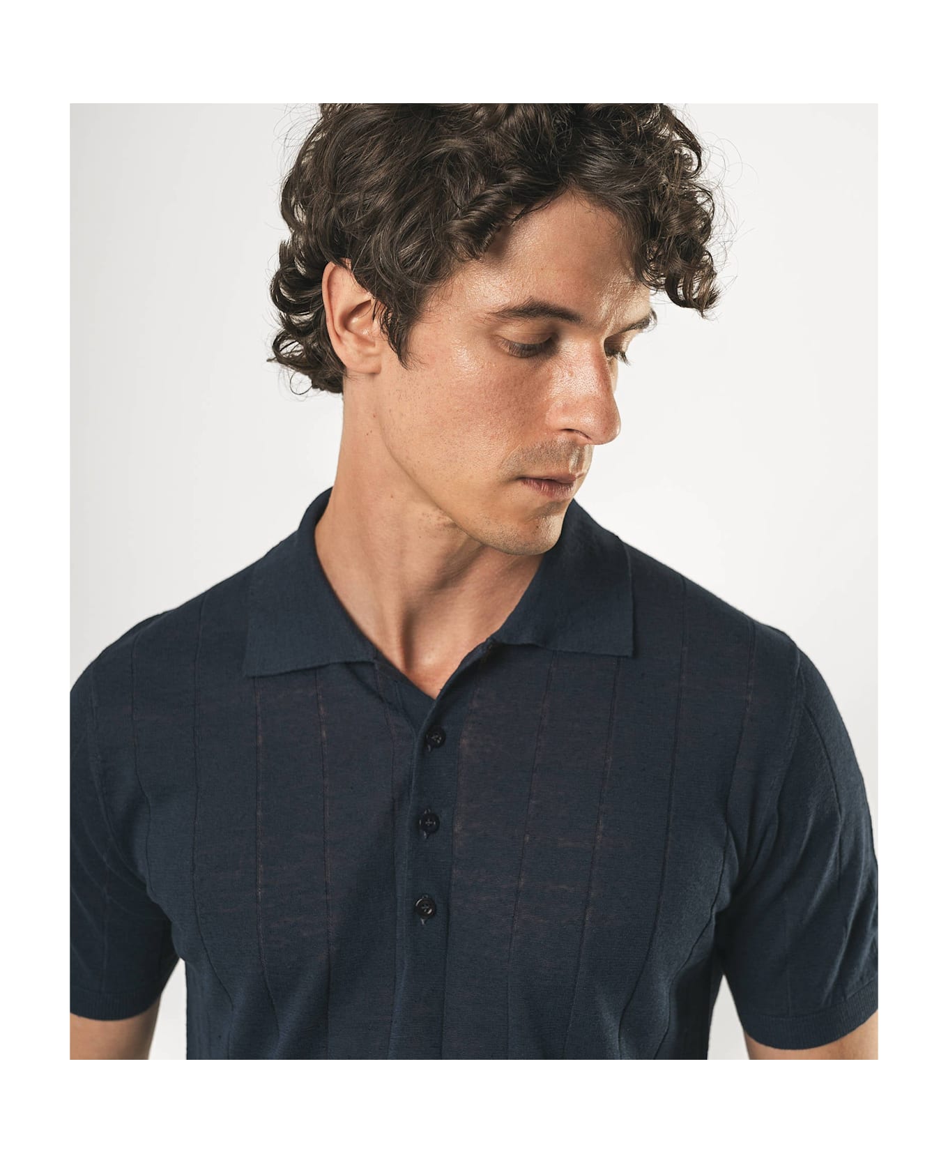 Larusmiani Linen And Cotton Polo Saint Tropez Sweater - Blue