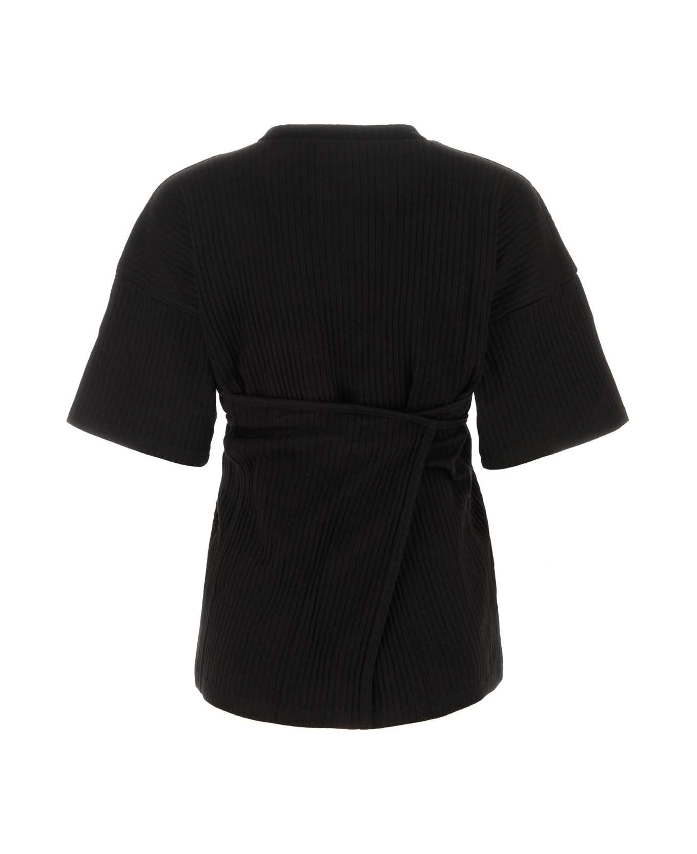 Baserange Black Cotton Shaw T-shirt - BLACK