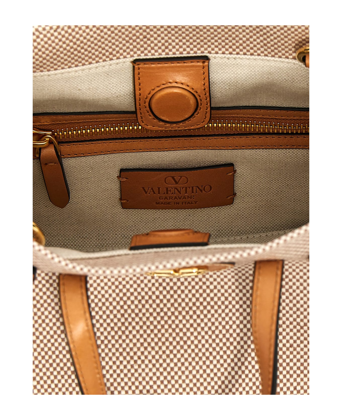Valentino Garavani 'antibes' Small Handbag - Beige