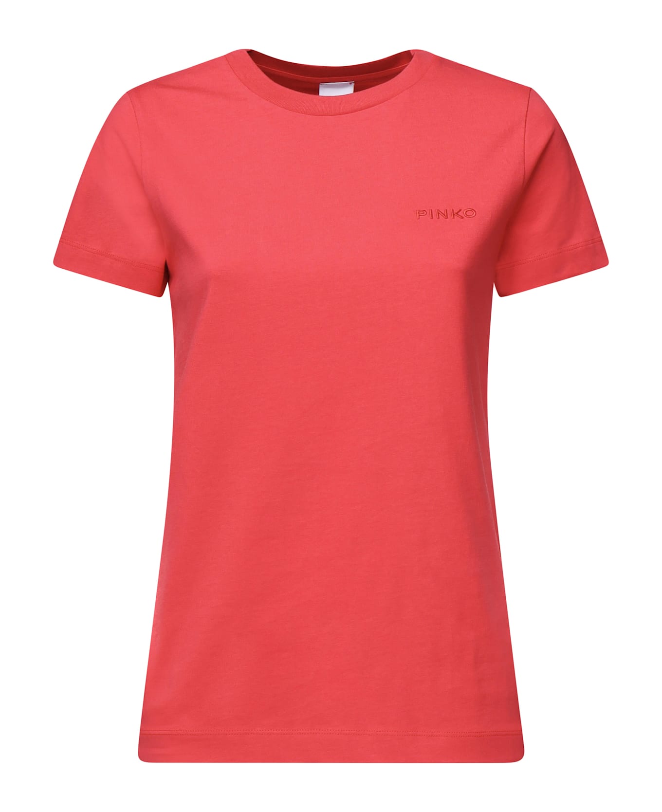 Pinko T-shirt Half Sleeves Logo Embroidery - Red