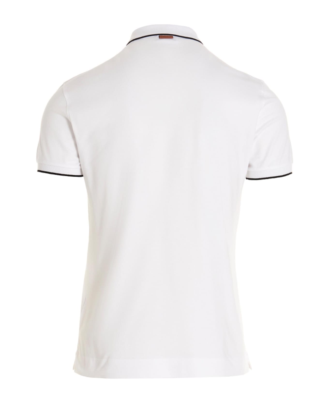 Zegna Embroidered Logo Polo Shirt - White ポロシャツ
