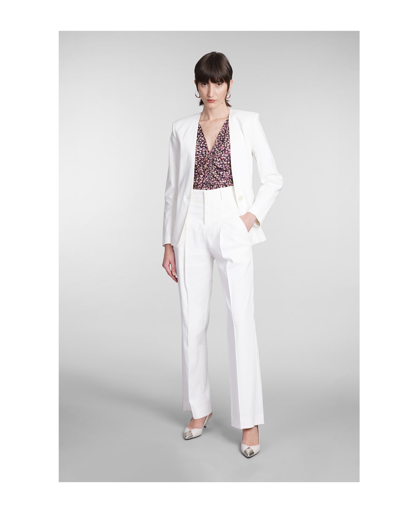 Isabel Marant Staya Pants In White Cotton - White