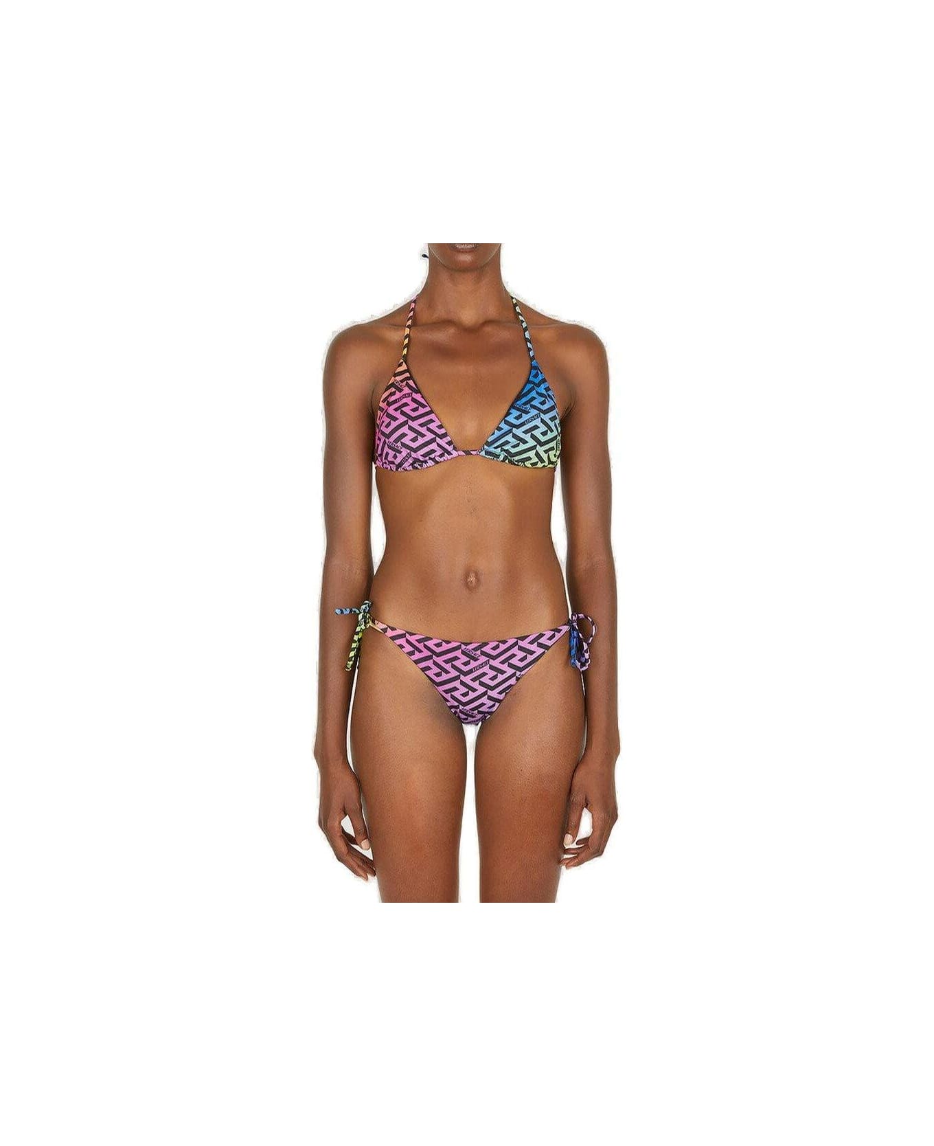 Estrella límite Napier Versace Rainbow Greca Triangle Bikini Top | italist, ALWAYS LIKE A SALE