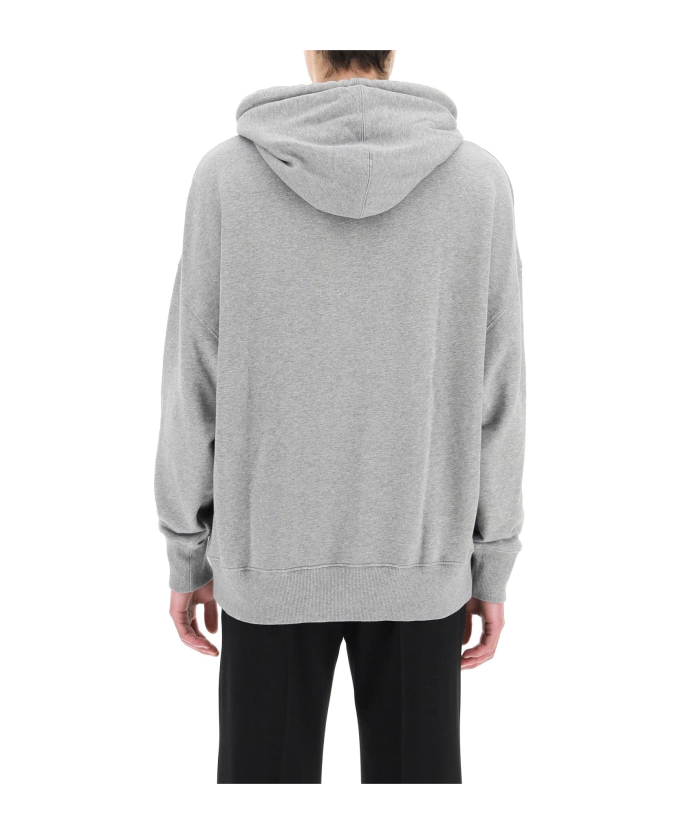 Ami Alexandre Mattiussi Logo Embroidery Hoodie - HEATHER GREY (Grey)