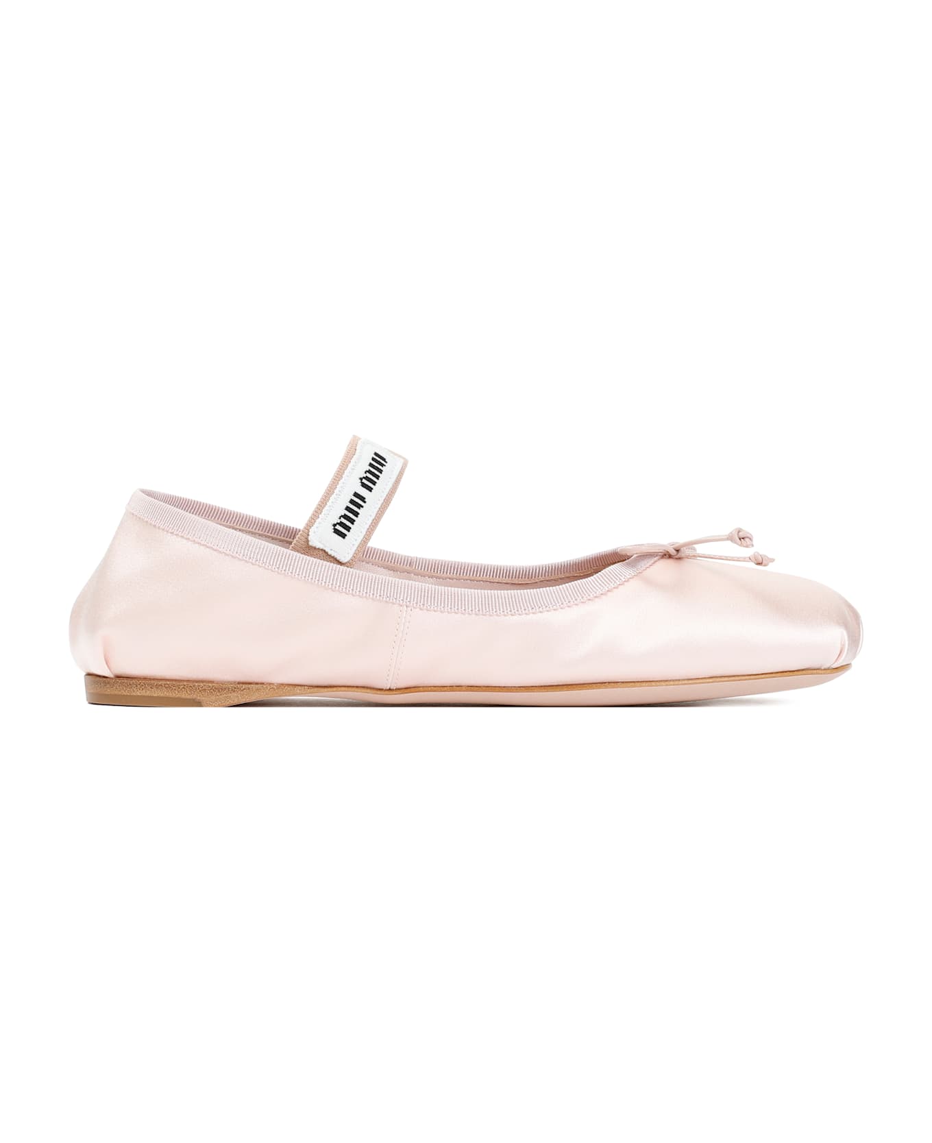 Miu Miu Light Pink Satin Ballerinas - ORCHIDEA