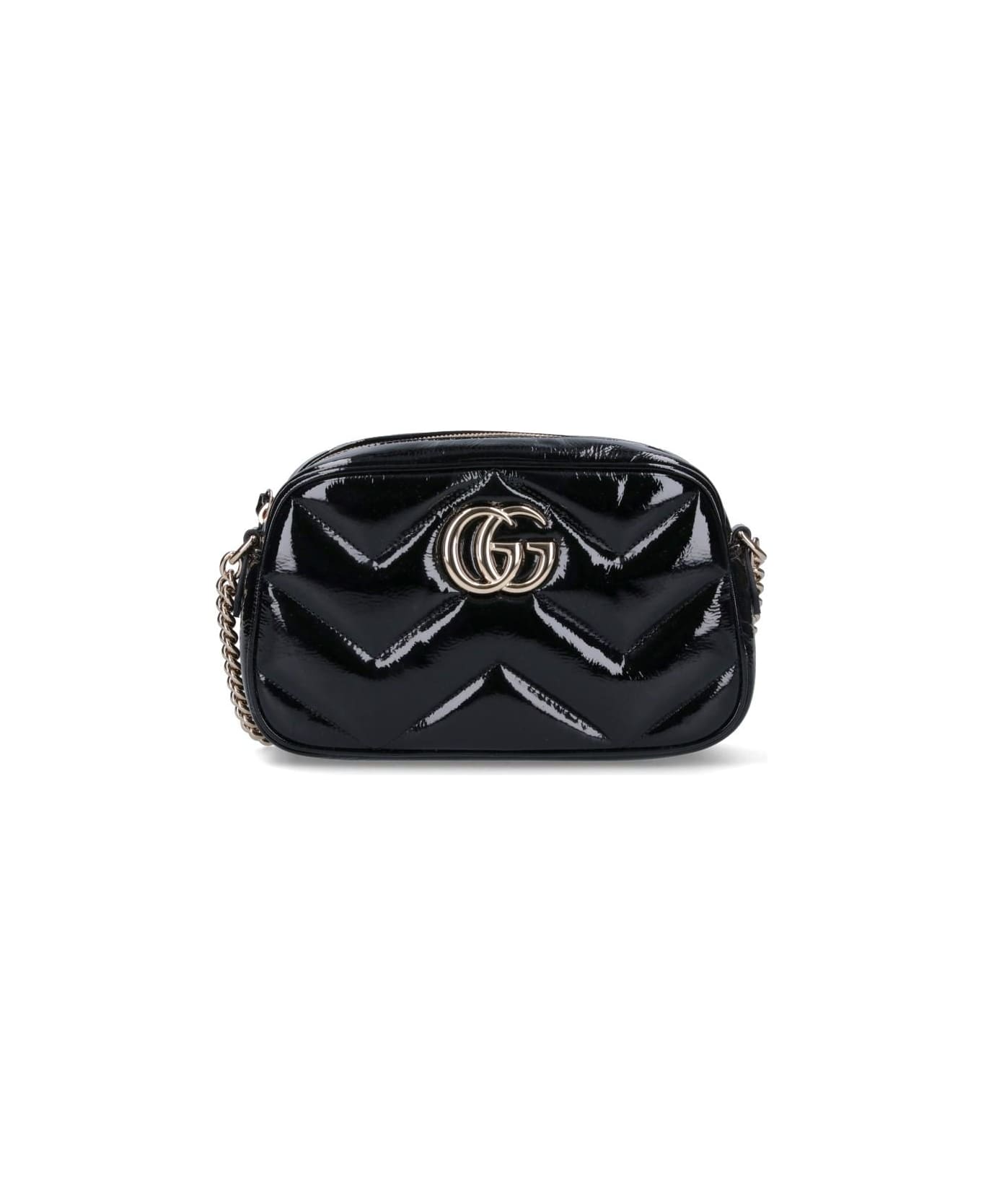 Gucci Gg Plaque Padded Shoulder Bag - Nero