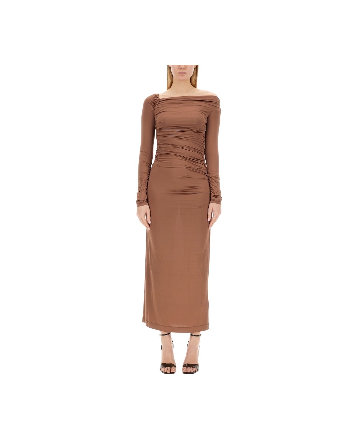 Helmut Lang Midi Dress - BEIGE