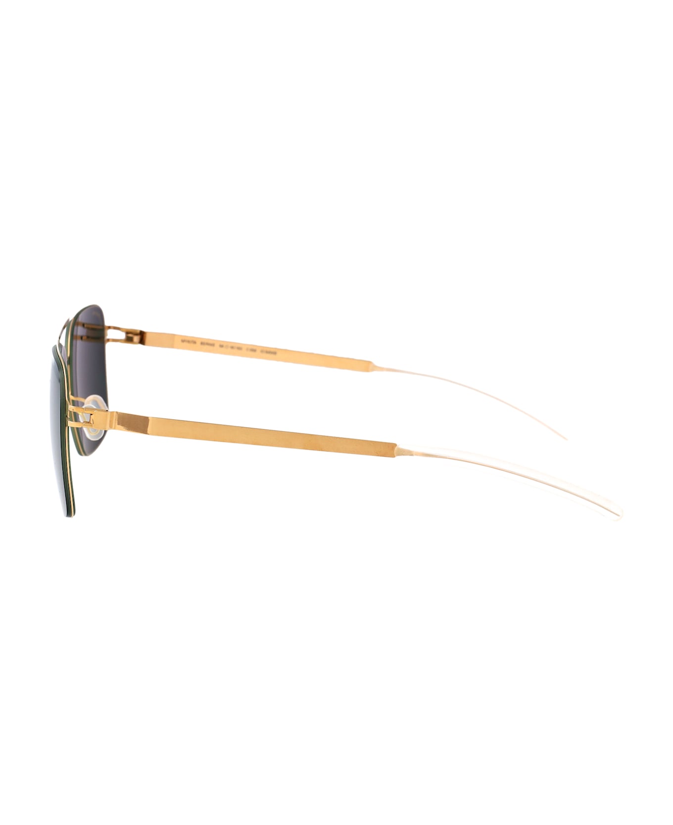 Mykita Bernie Sunglasses - 056 Gold/Black Polarized Pro Green 15