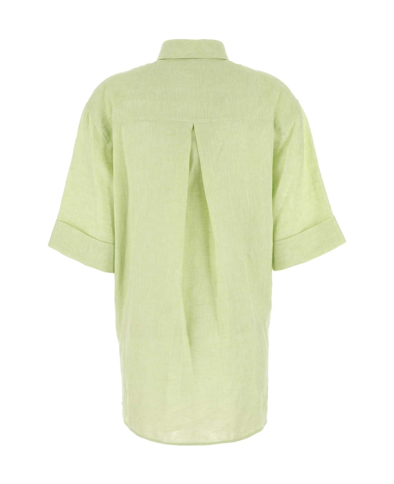 Valentino Garavani Pastel Green Linen Blouse - CLEARMINT