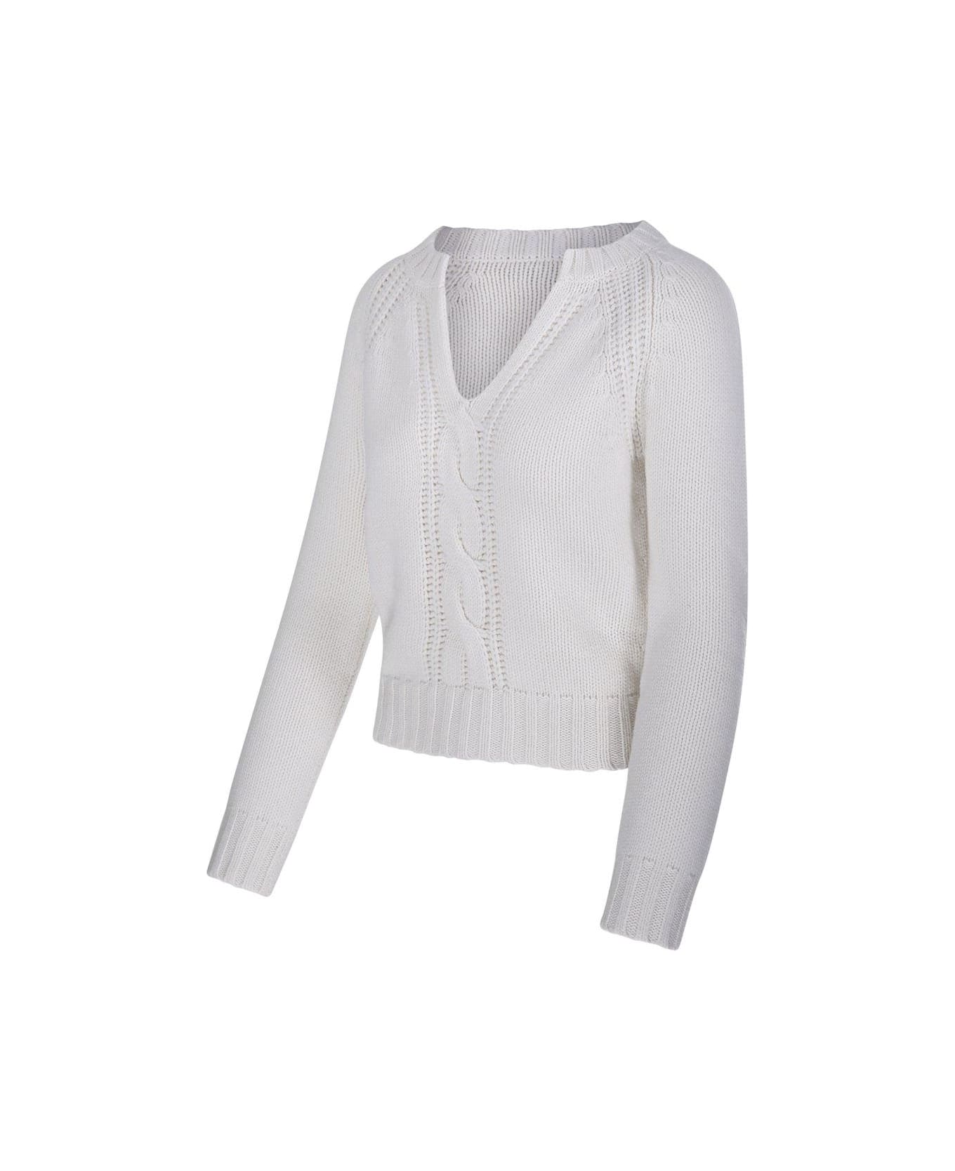Max Mara V-neck Long-sleeved Jumper - White