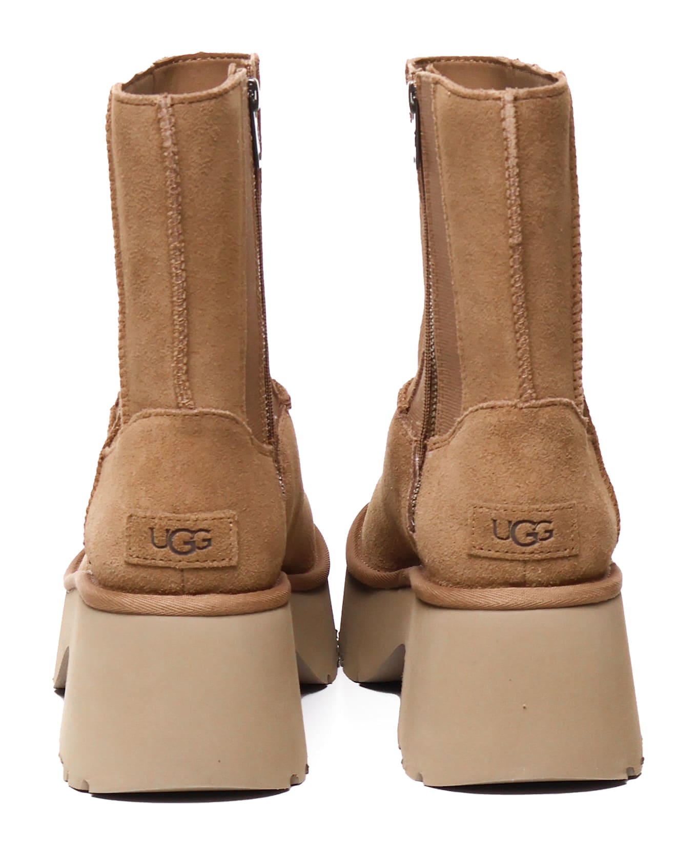UGG Twin Seam New Heights Boots In Suede - CHESTNUT