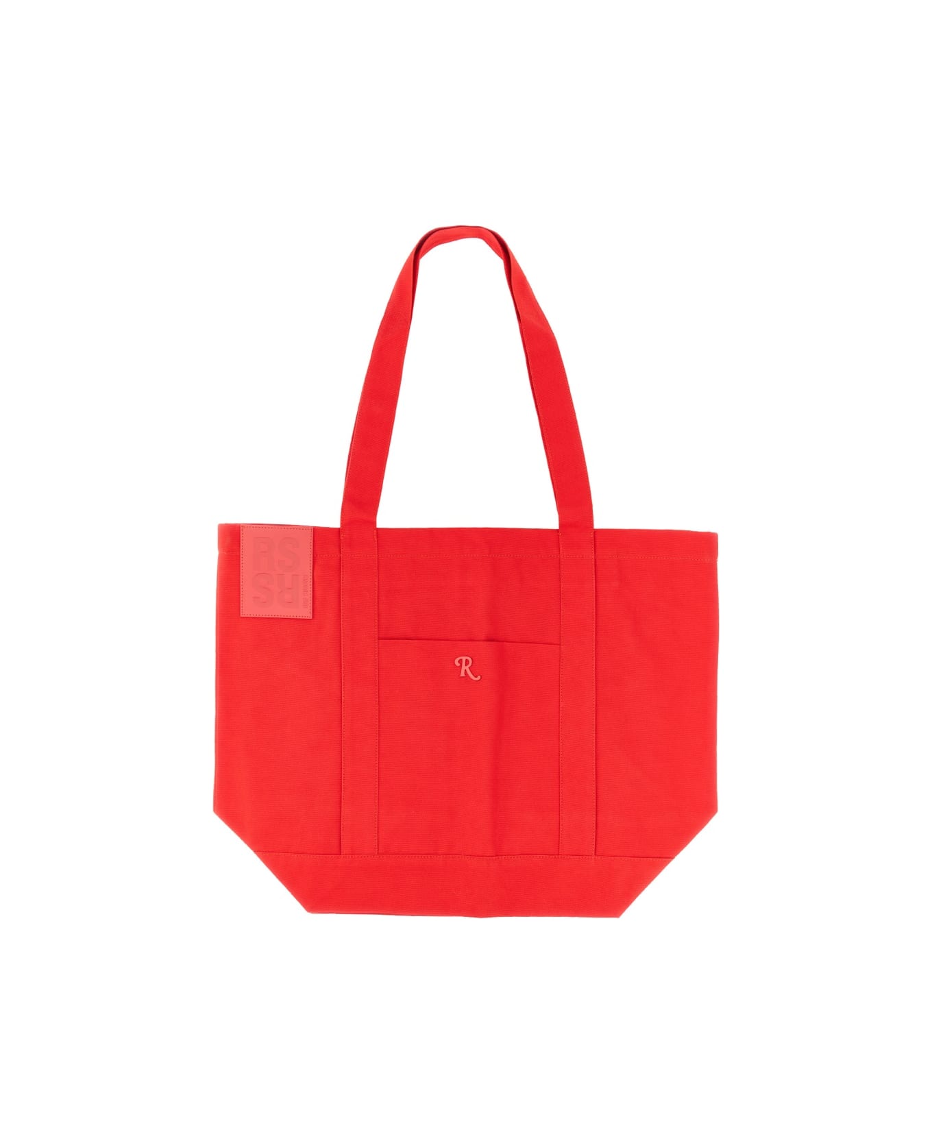 Raf Simons Tote Bag With Logo Patch - RED
