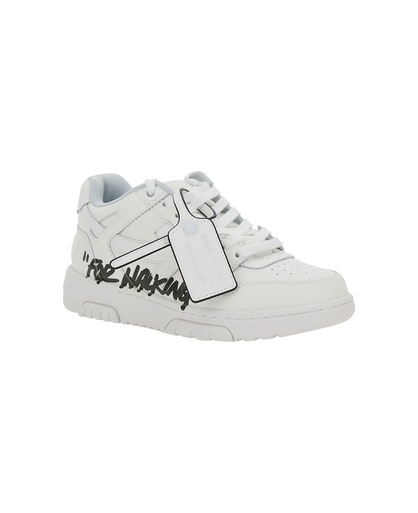 Off-White 'out Of Office For Walking' White Low Top Sneakers In Leather Woman - White