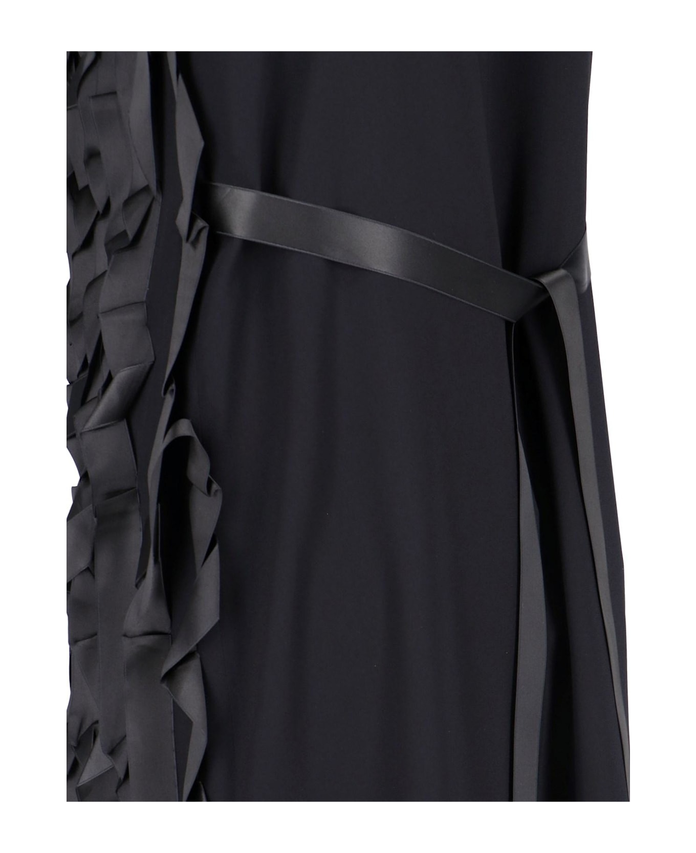 Prada Fringe Detail Maxi Dress - Black