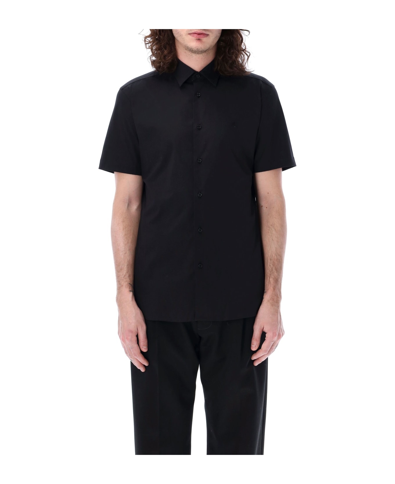 Burberry London Stretch Cotton Shirt - BLACK シャツ